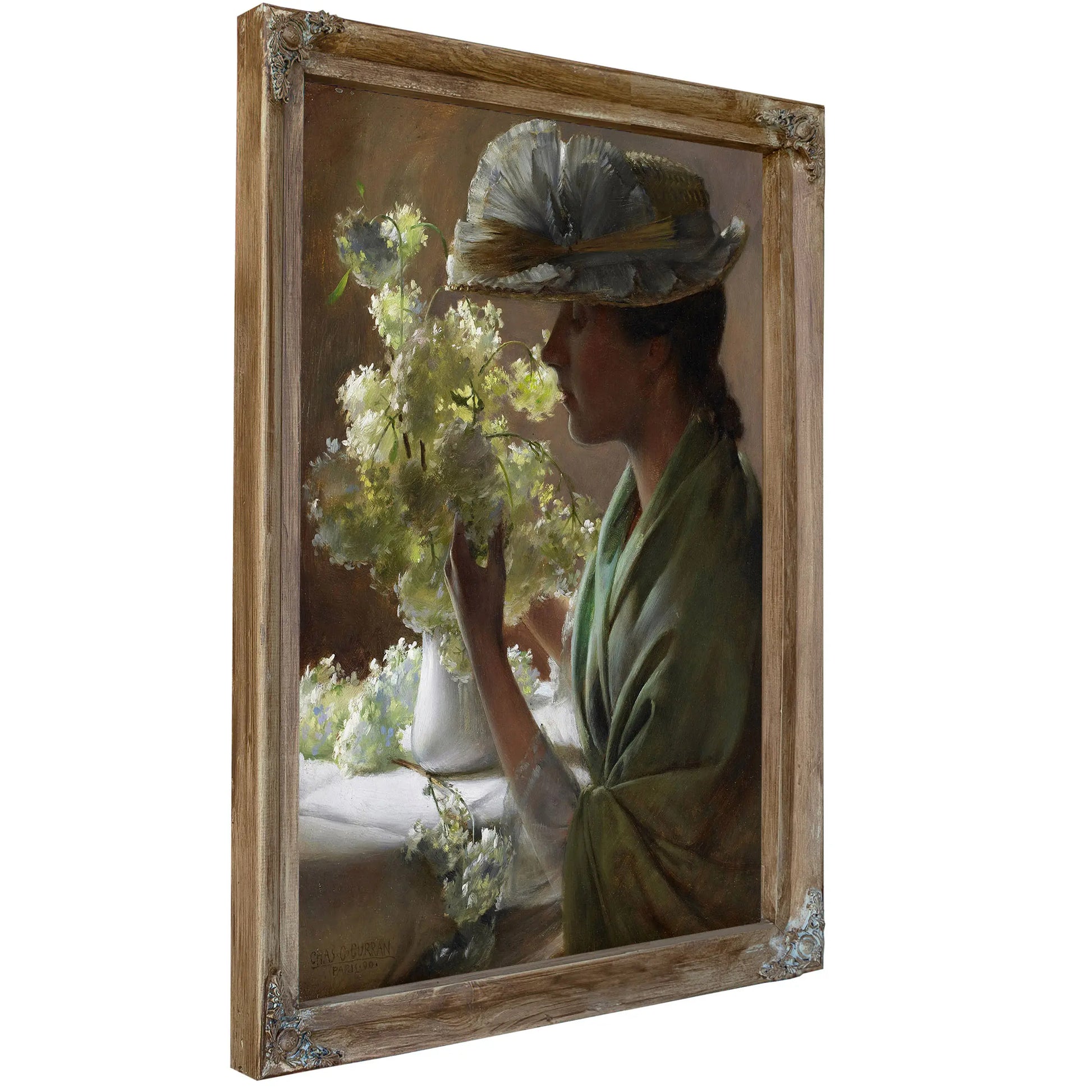 Lady With A Bouquet (Snowballs) (1890) by Charles Courtney Curran
