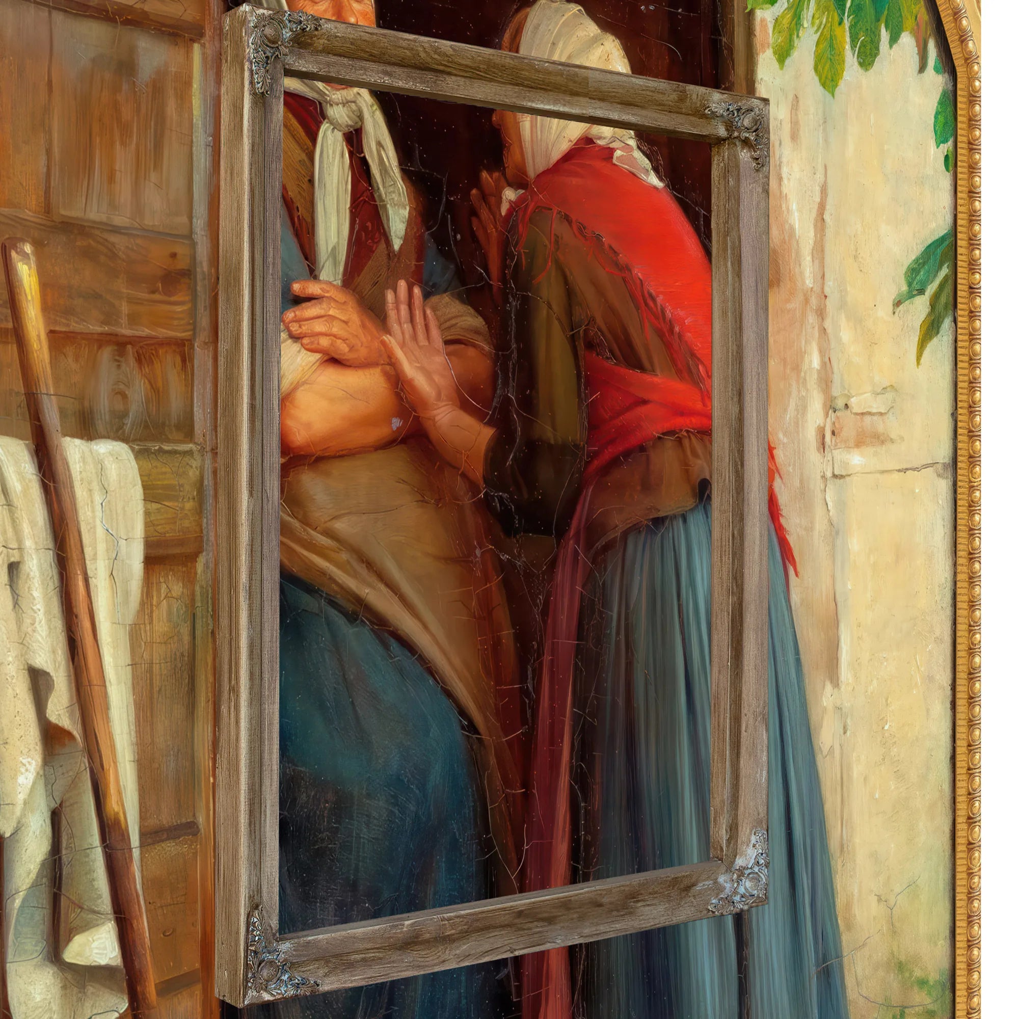 Two Women Talking by Carl Bloch Fine Art Print