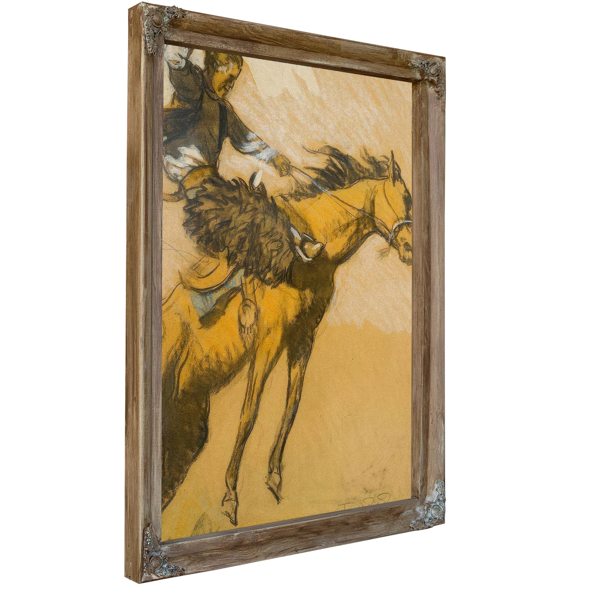Cowboy On A Bucking Horse (To Old Dad Duncan) By Maynard Dixon Fine Art Print