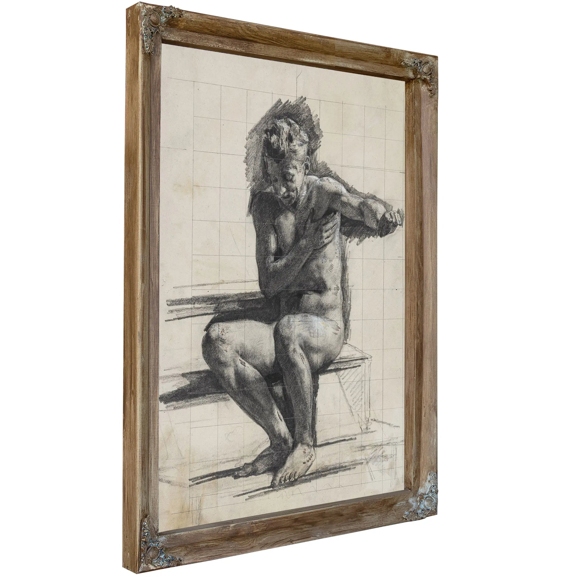 Mandlig Modelfigur Studie Til Raderingen Badende Mand by Carl Bloch