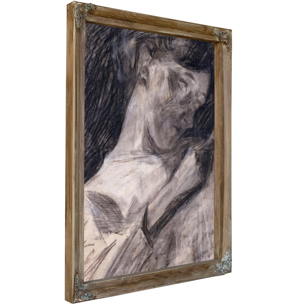 Young Woman Reading Ines 1909 1910 Charcoal Watercolor Crayon 467X333Mm Met By Umberto Boccioni Fine Art Print