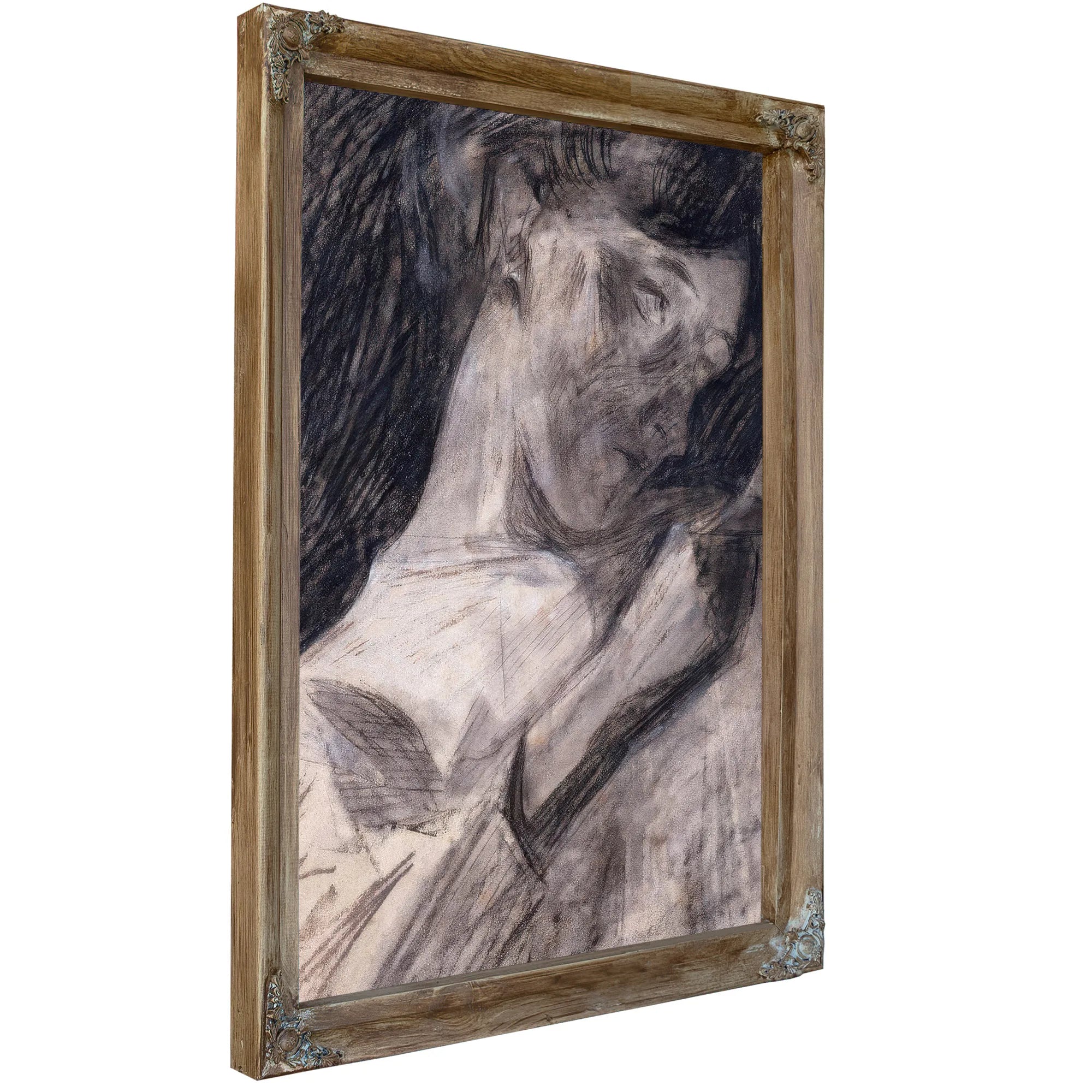 Young Woman Reading Ines 1909 1910 Charcoal Watercolor Crayon 467X333Mm Met By Umberto Boccioni Fine Art Print