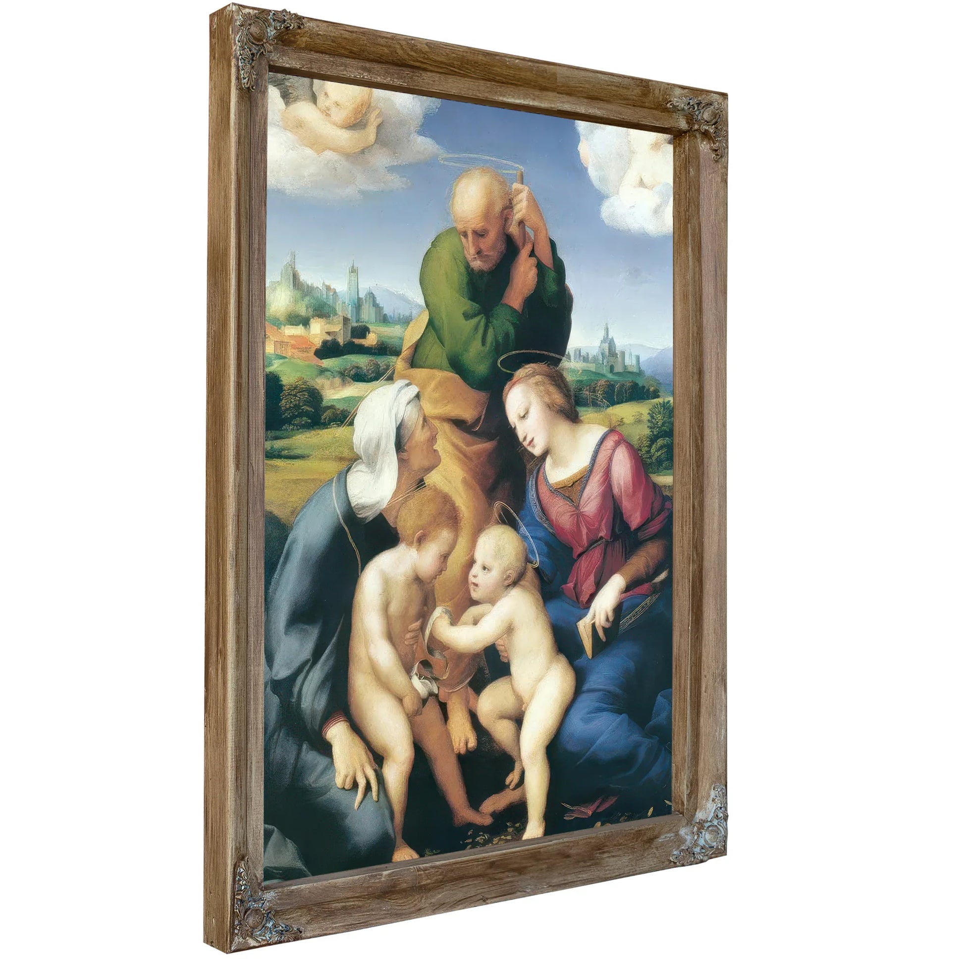 The Virgin Joseph And Elizabeth With Jesus And John By Raphael Fine Art Print