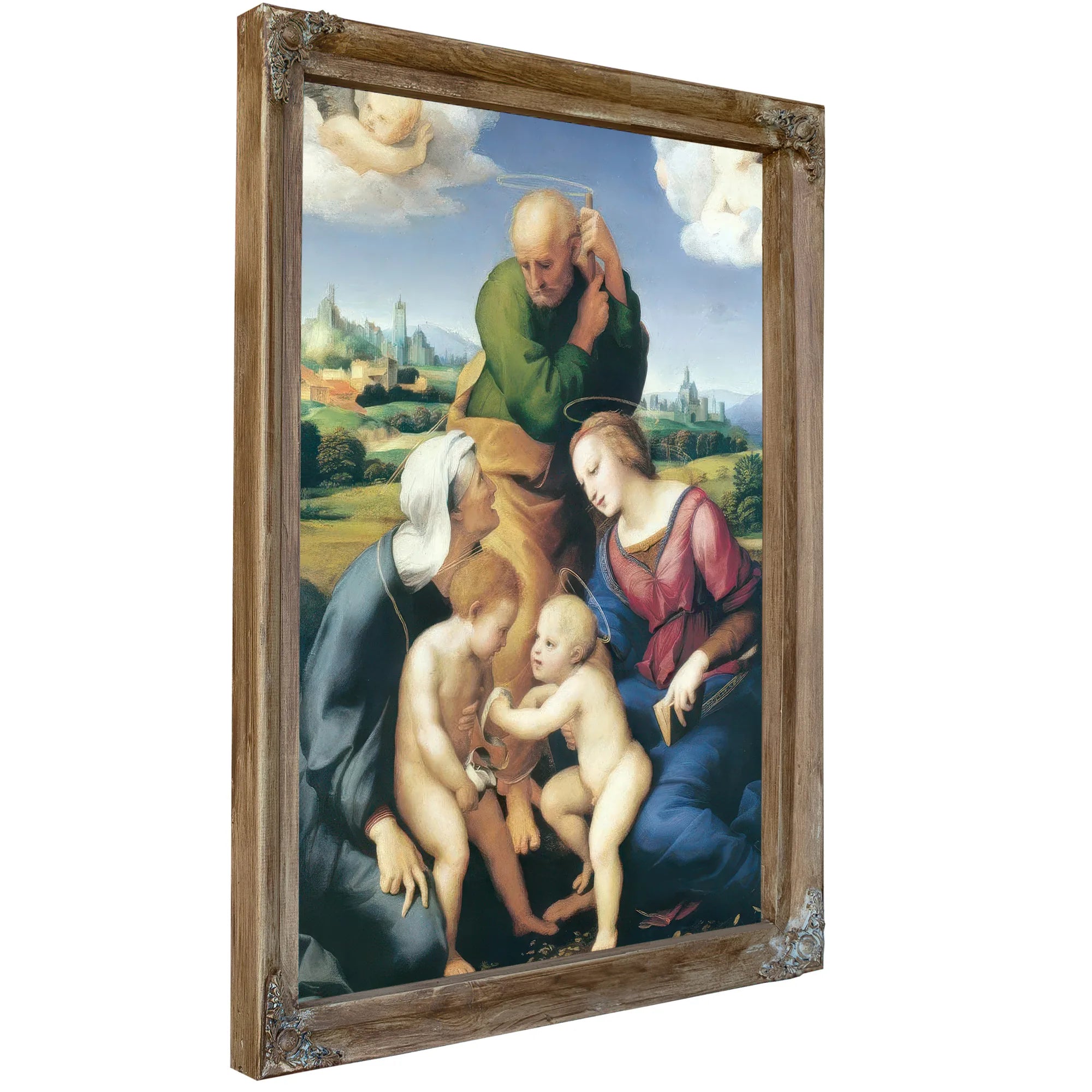 The Virgin Joseph And Elizabeth With Jesus And John By Raphael Fine Art Print