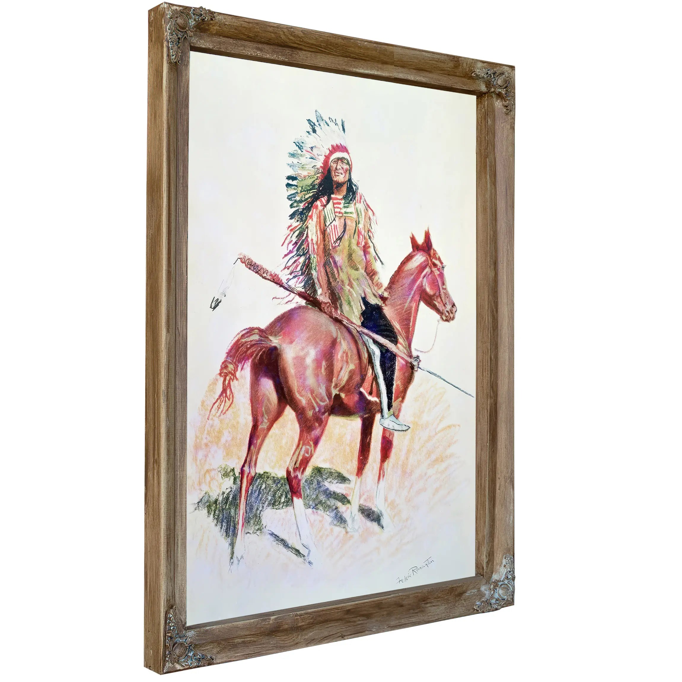 Sioux Chief Colour Litho by Frederic Remington