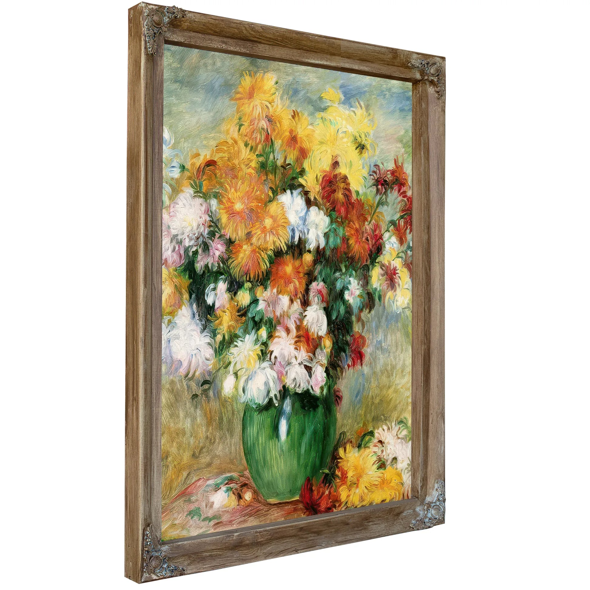 Bouquet Of Chrysanthemums By Pierre Auguste Renoir Fine Art Print