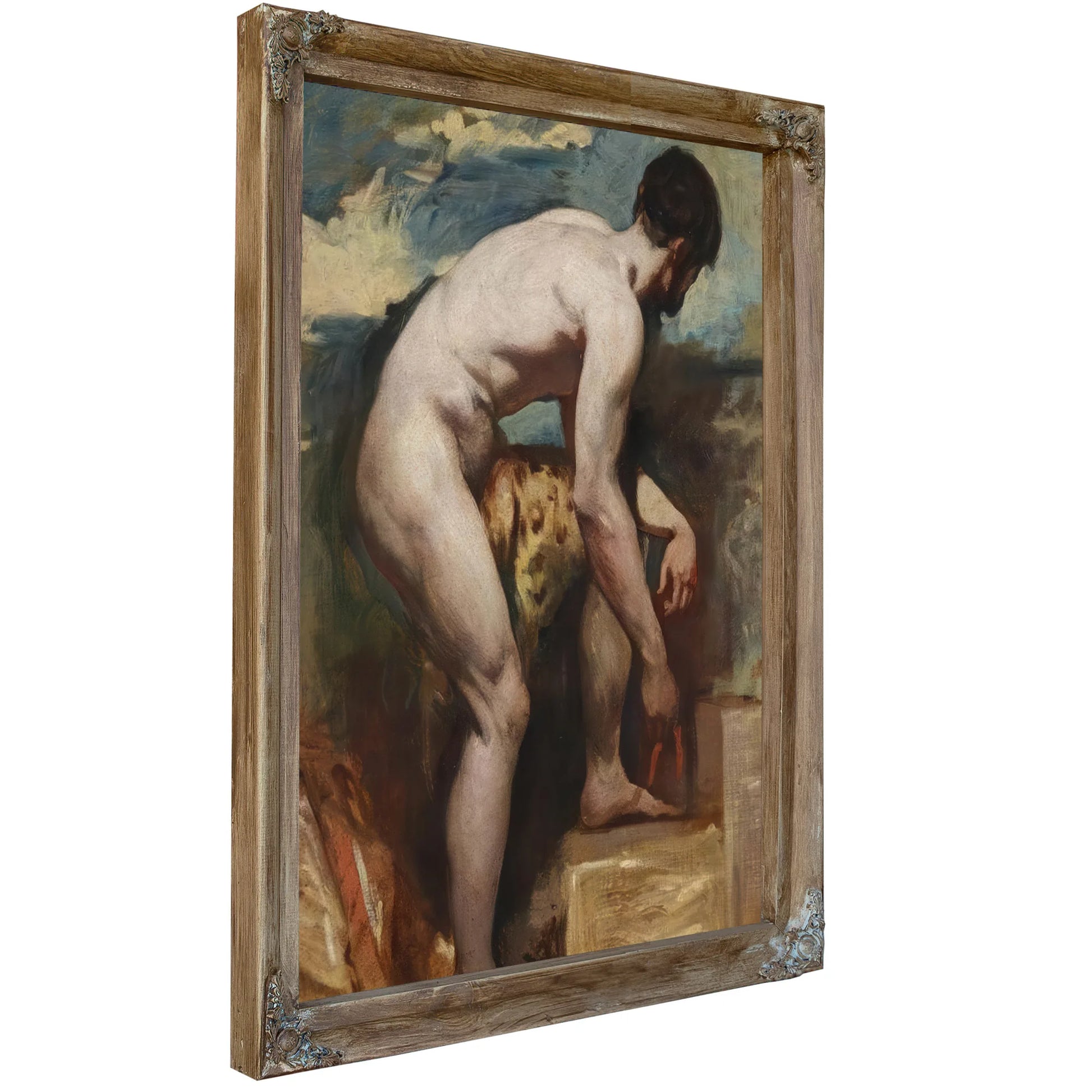 An Academic Nude Of A Man Tying His Sandal By William Etty Fine Art Print