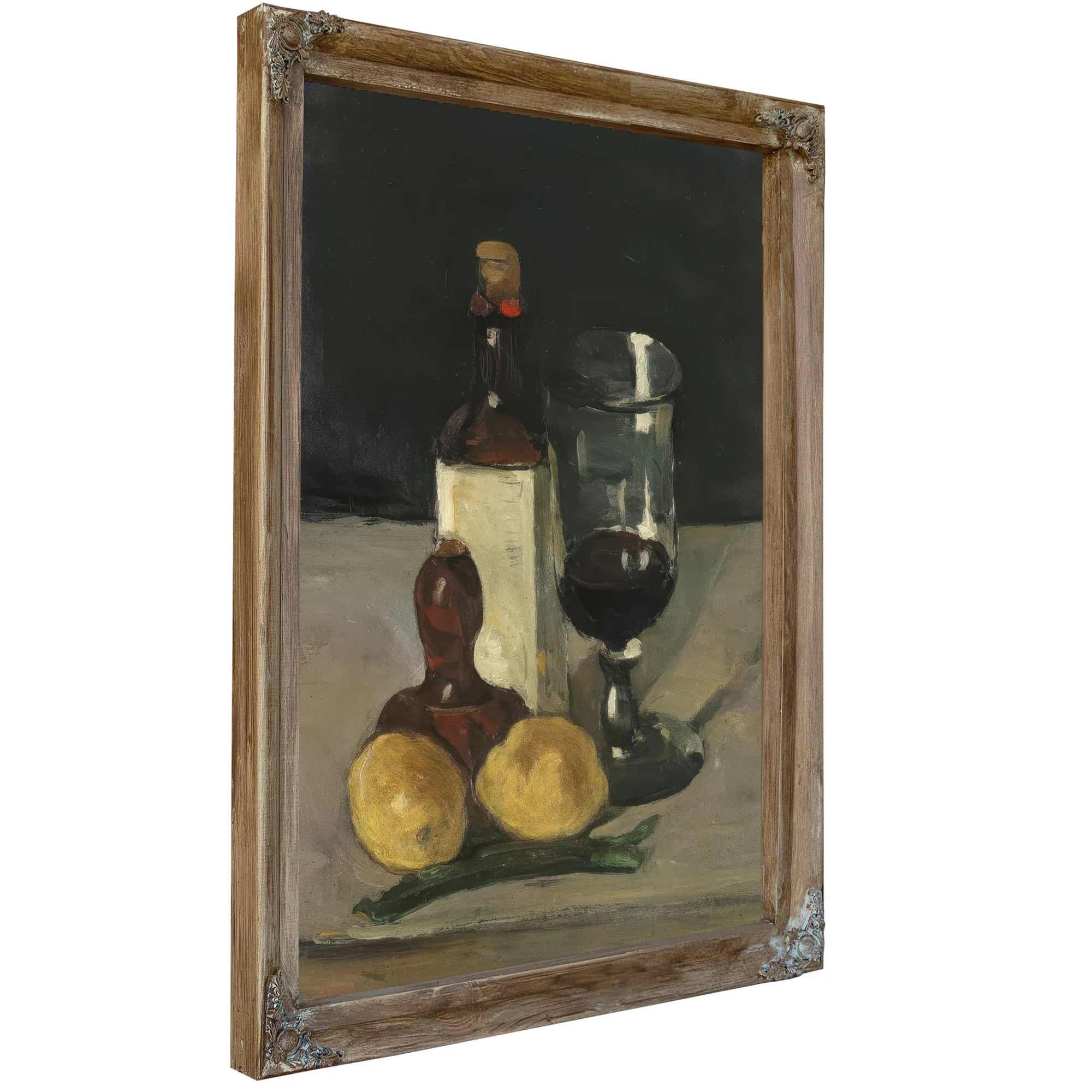Still Life With Bottle, Glass, And Lemons By Paul Cezanne Fine Art Print