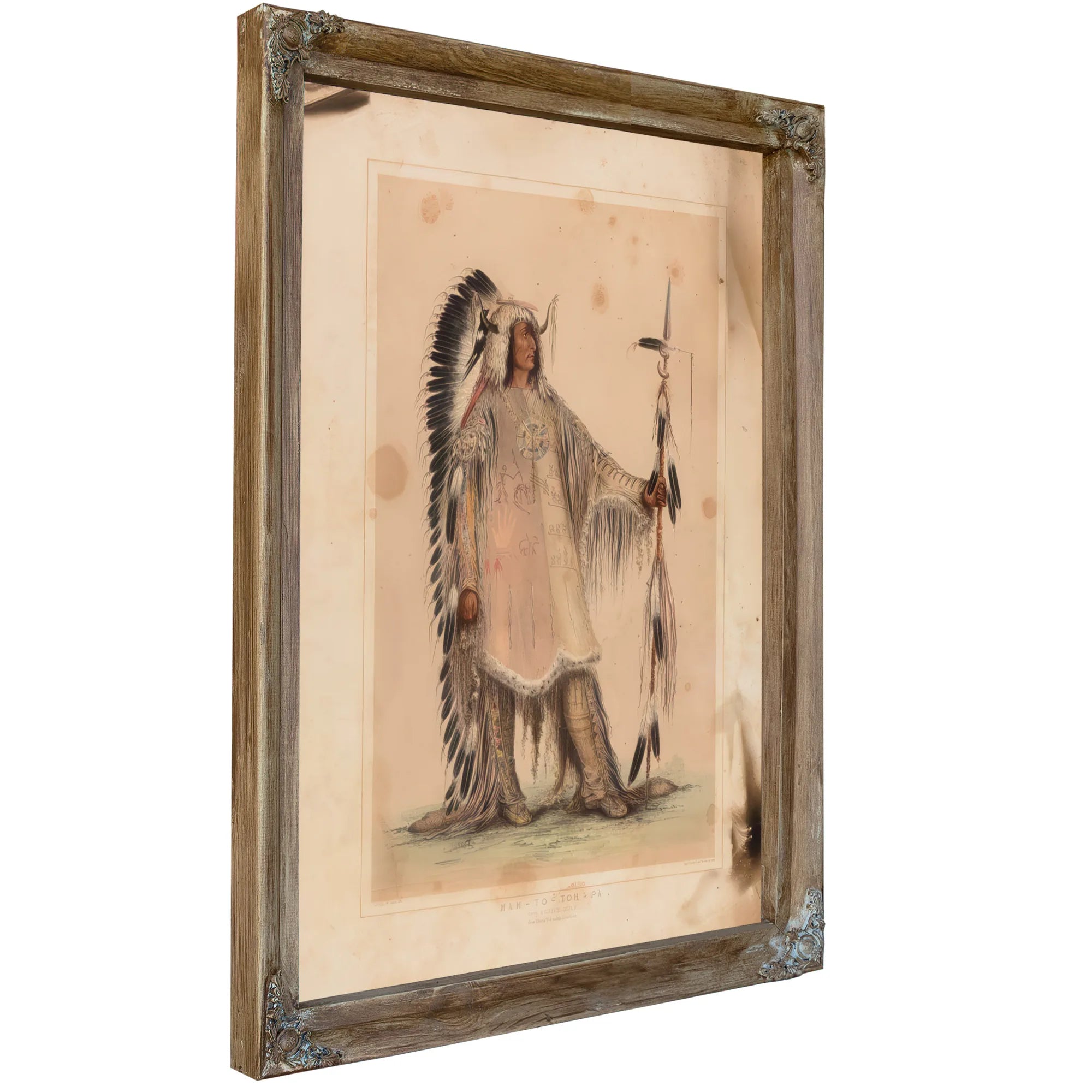 Mah To Toh Pa, The Mandan Chief By George Catlin Fine Art Print