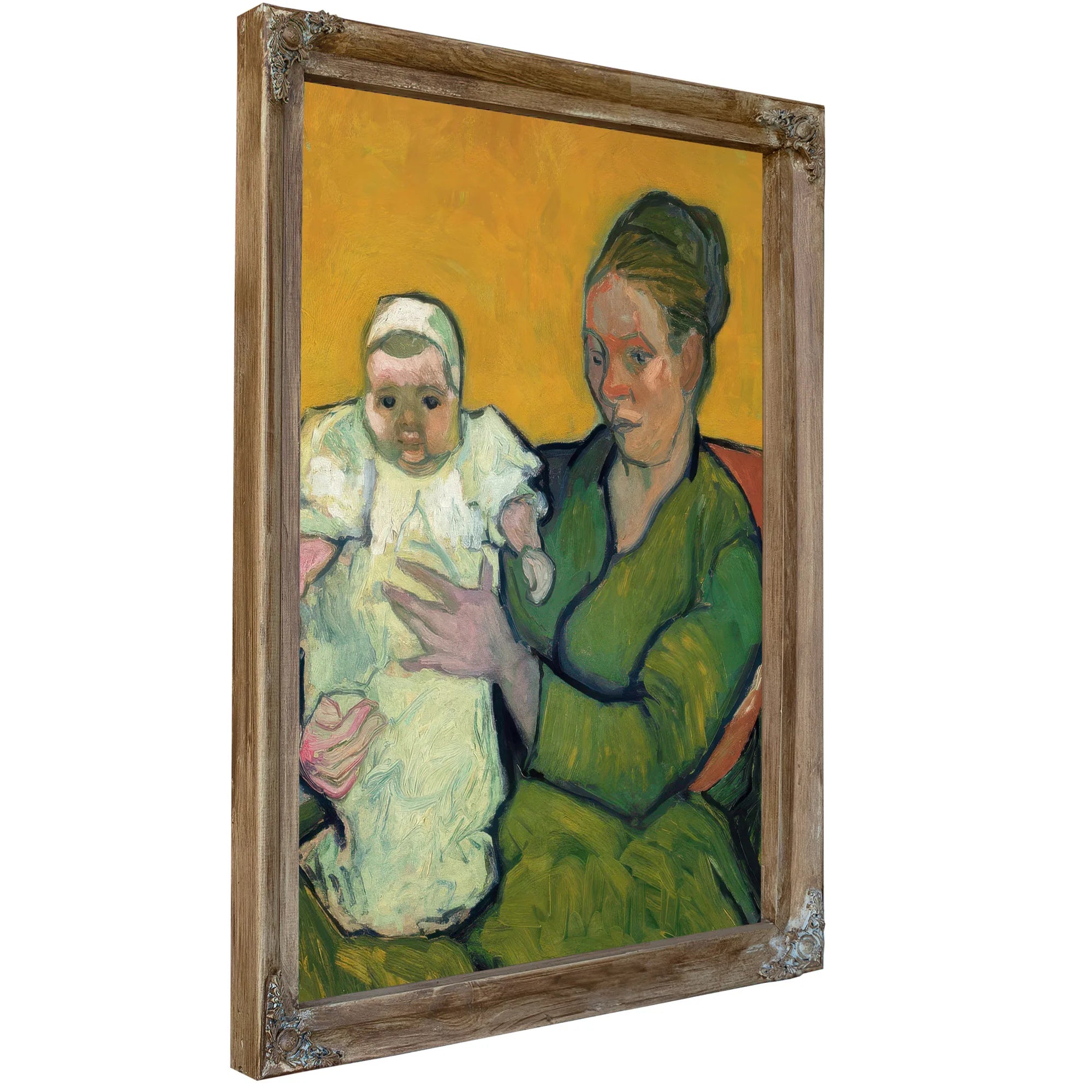 Portrait Of Madame Augustine Roulin And Baby Marcelle By Vincent Van Gogh Fine Art Print