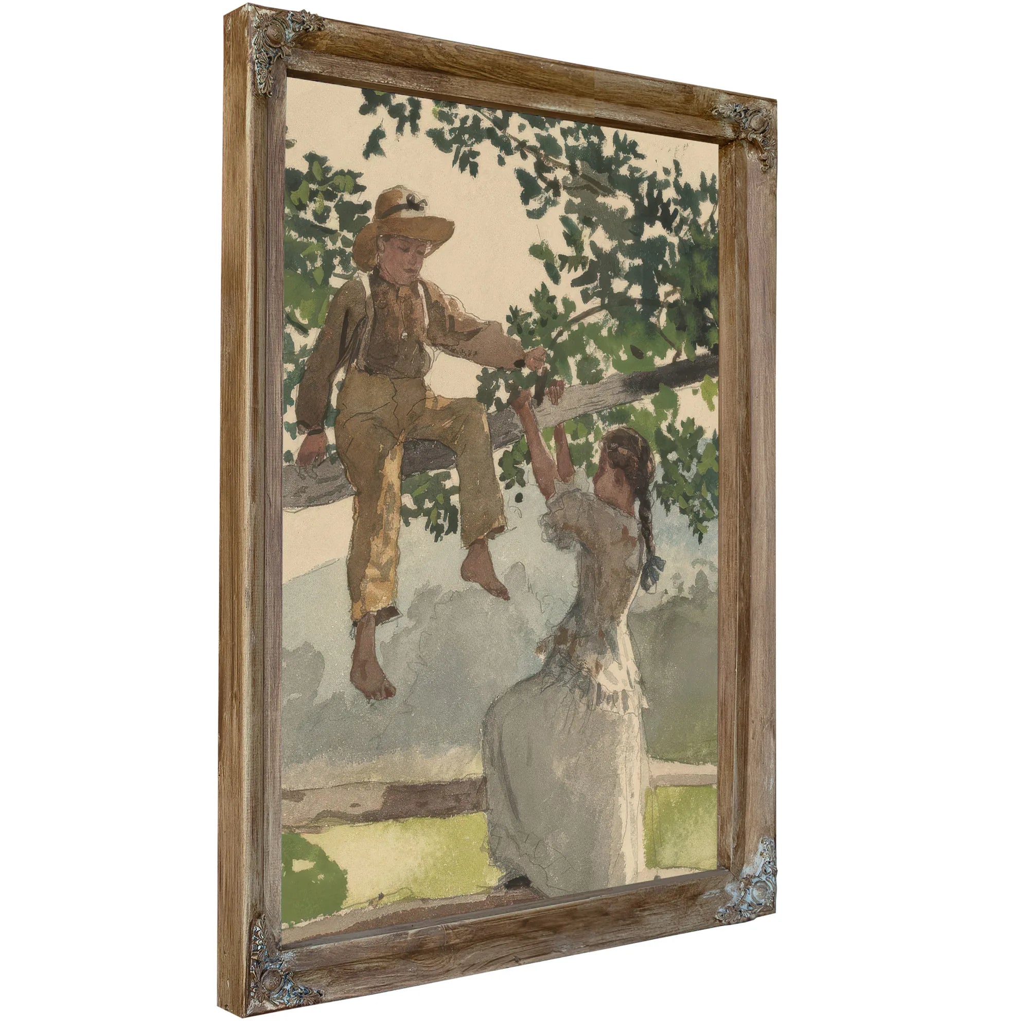 On The Fence By Winslow Homer Fine Art Print