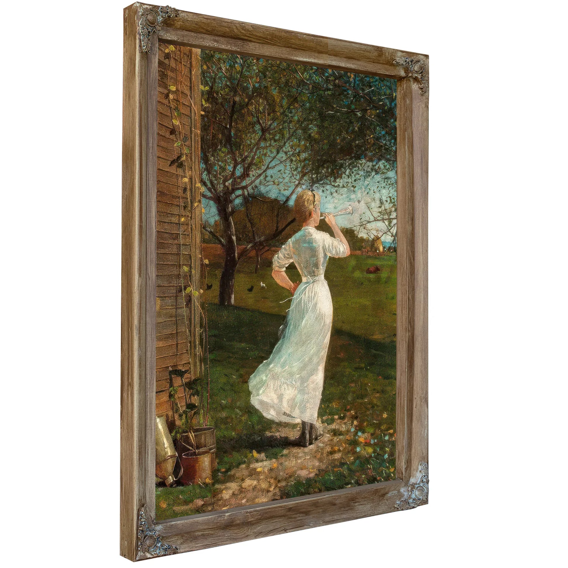 The Dinner Horn (Blowing The Horn At Seaside) By Winslow Homer Fine Art Print