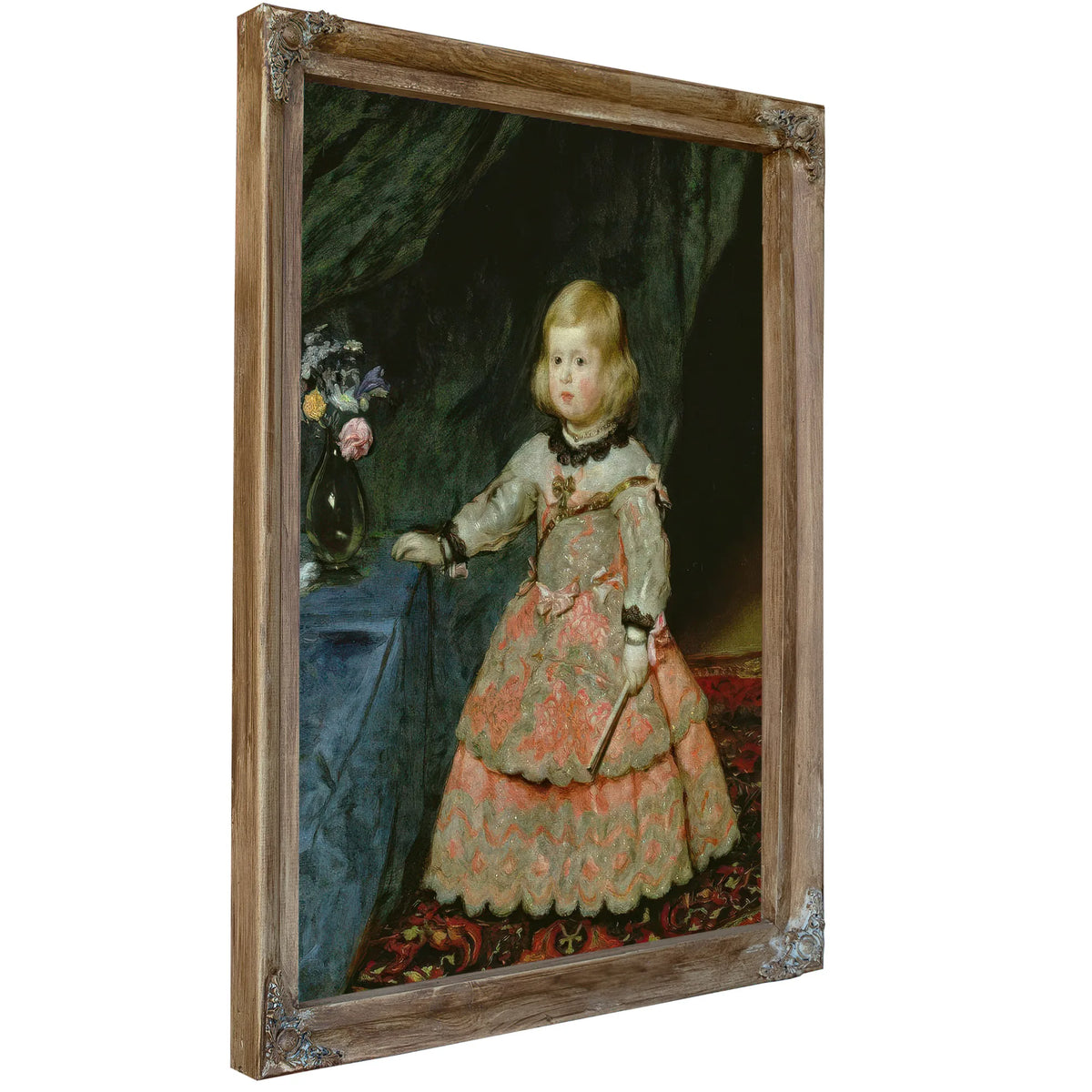 The Infanta Margarita Teresa Of Spain In A Red Dress By Diego Velazquez Fine Art Print