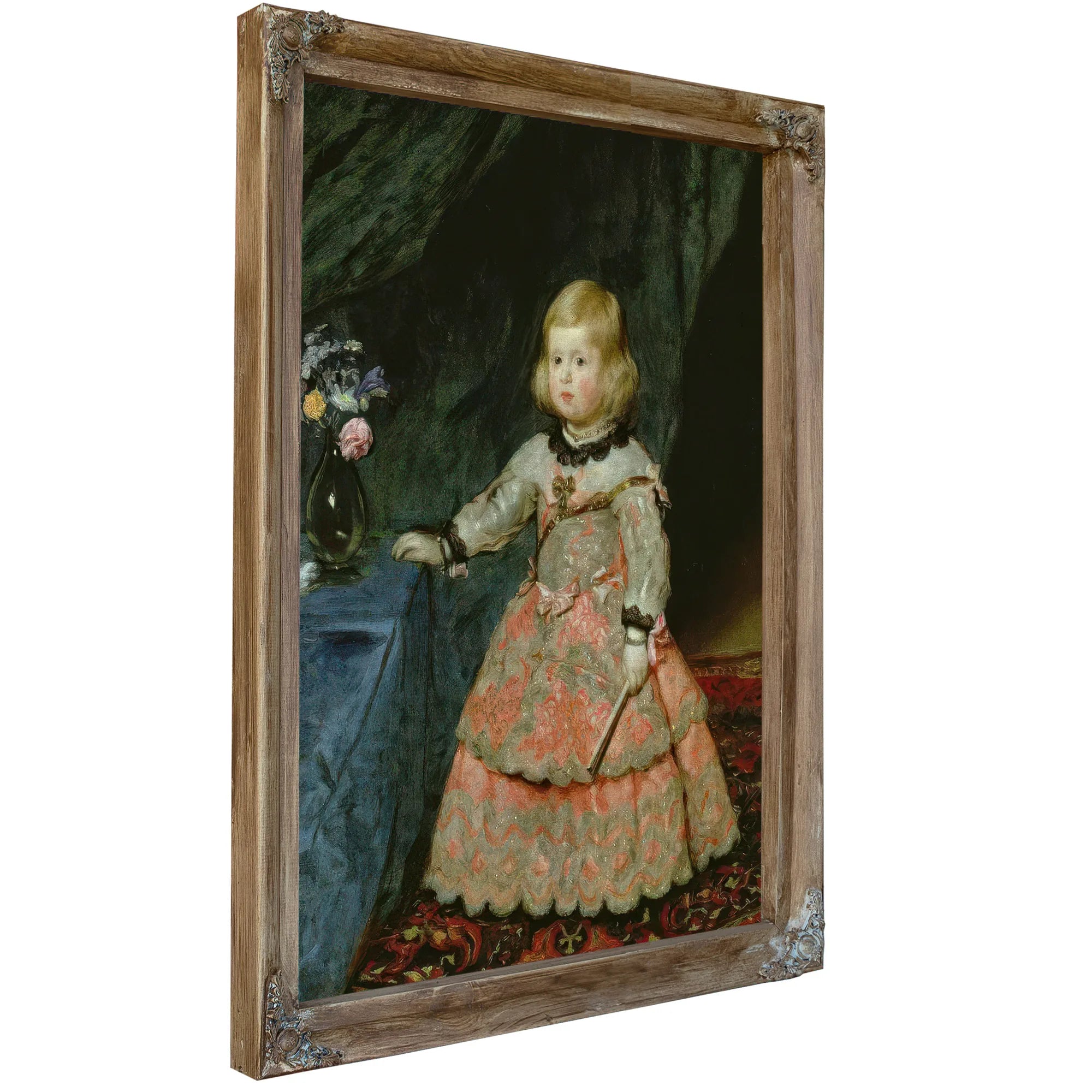The Infanta Margarita Teresa Of Spain In A Red Dress By Diego Velazquez Fine Art Print