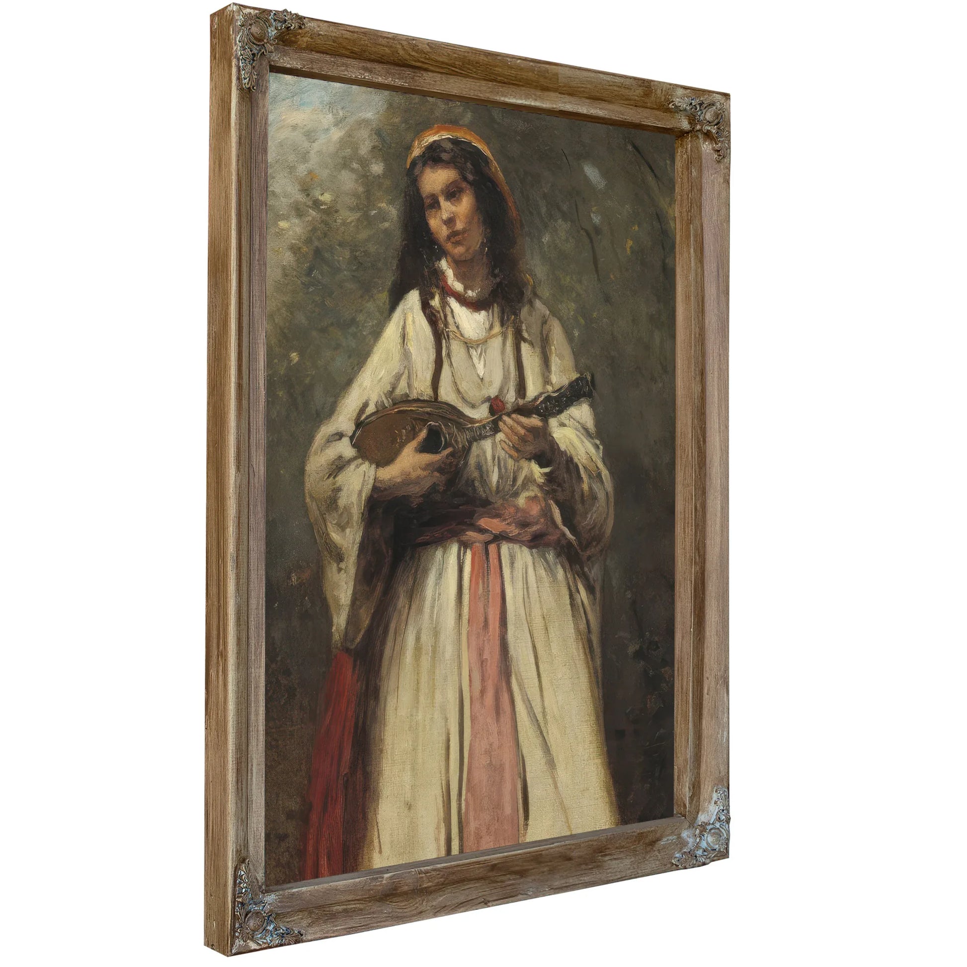 Gypsy Girl With Mandolin By Jean Baptiste Camille Corot Fine Art Print