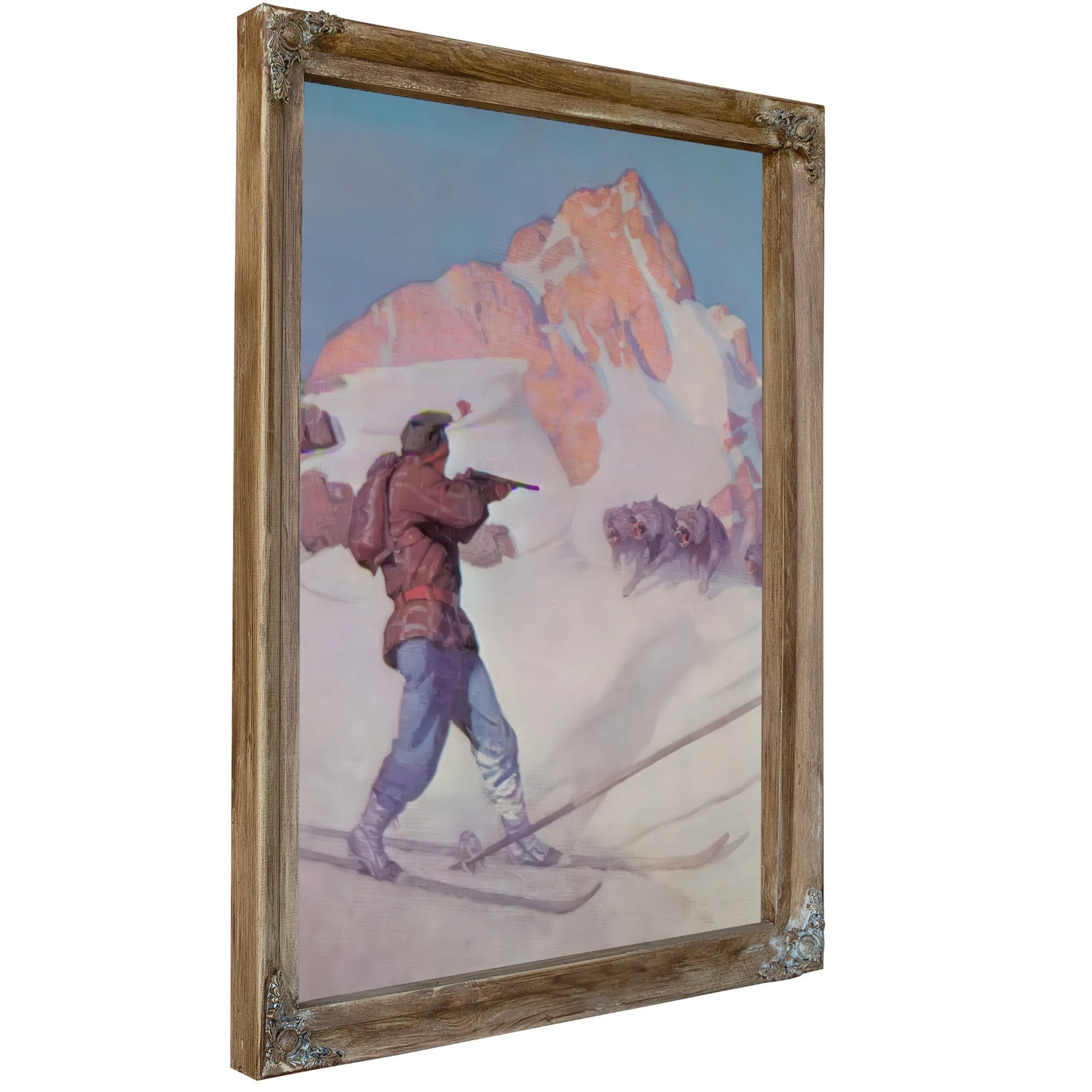 The Fight In The Peaks By NC Wyeth Fine Art Print