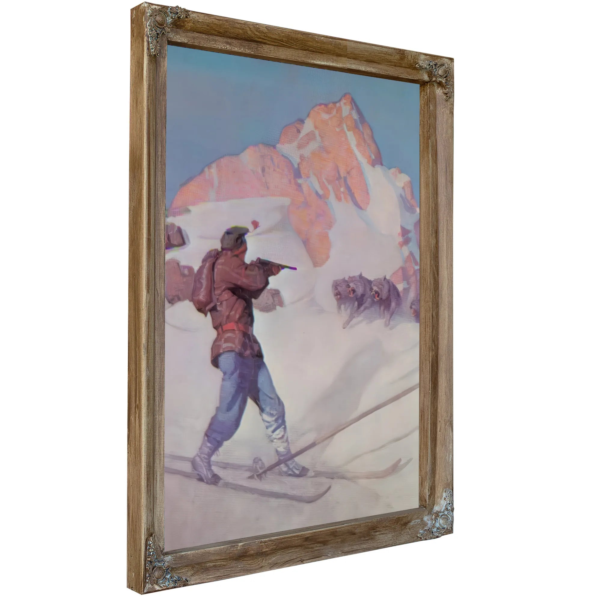 The Fight In The Peaks By NC Wyeth Fine Art Print