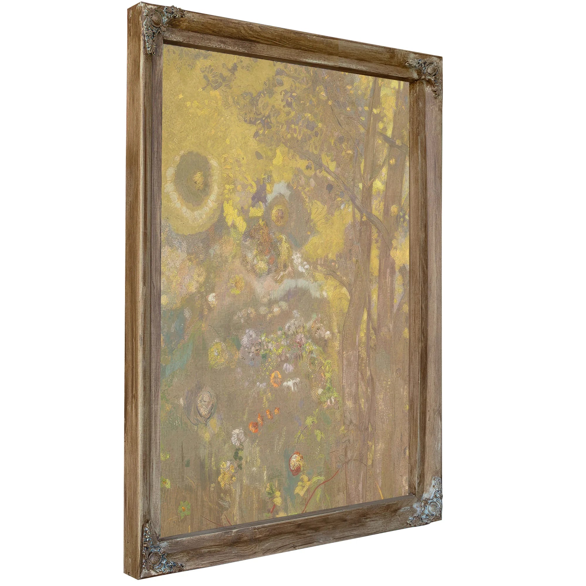 Trees On A Yellow Background 1901 Oil Tempera Charcoal Pastel 247X173Cm Musee Dorsay By Odilon Redon Fine Art Print