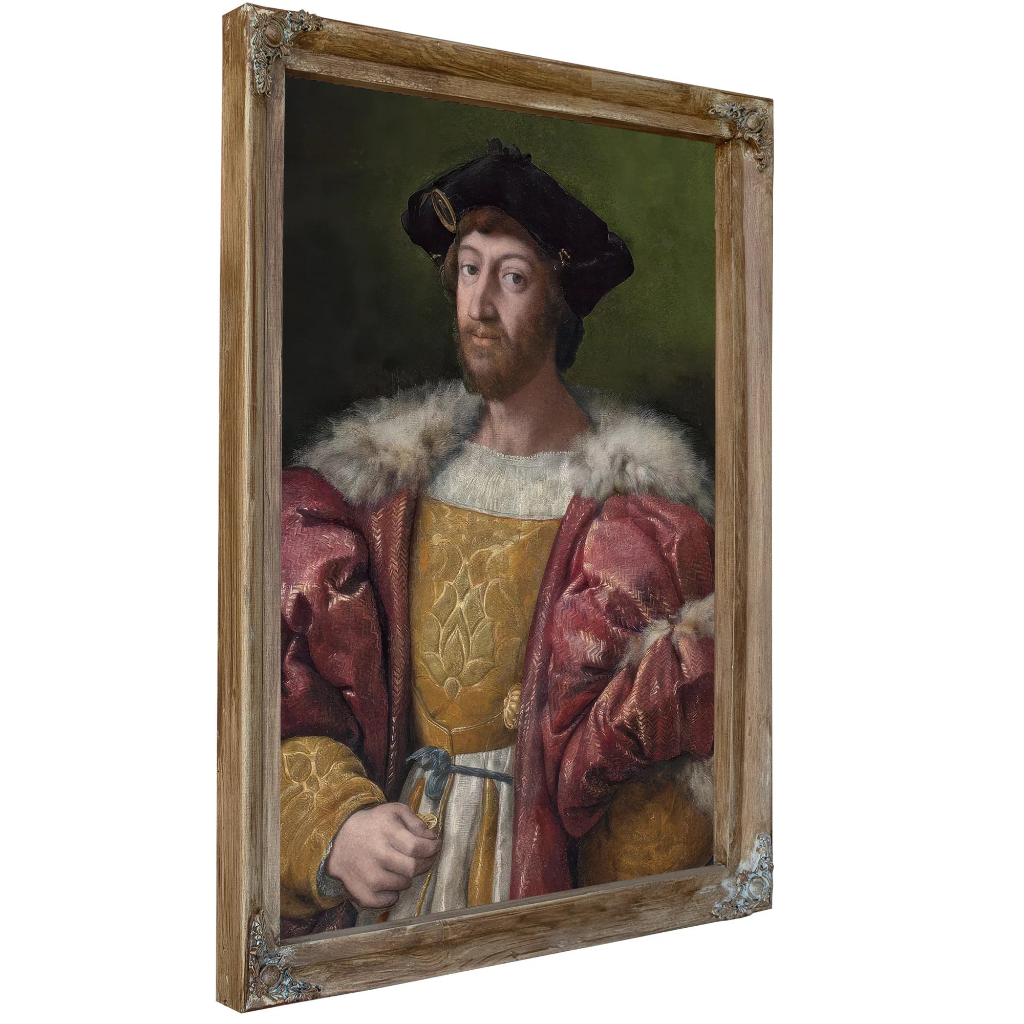 Portrait Of Lorenzo De Medici Duke Of Urbino Holding A Gold Box By Raphael Fine Art Print