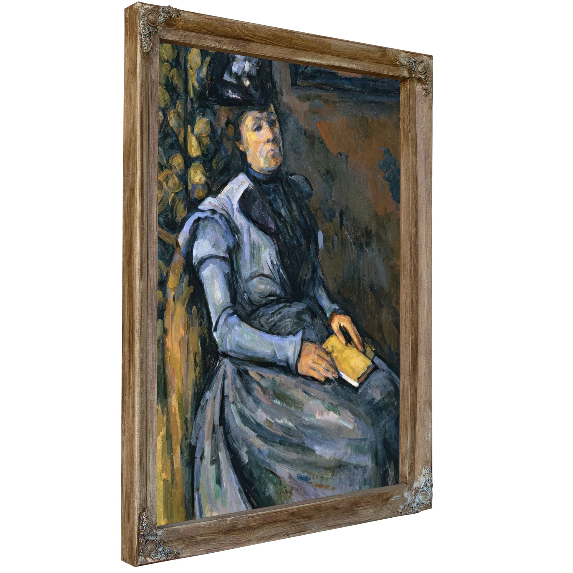 Seated Woman In Blue By Paul Cezanne Fine Art Print