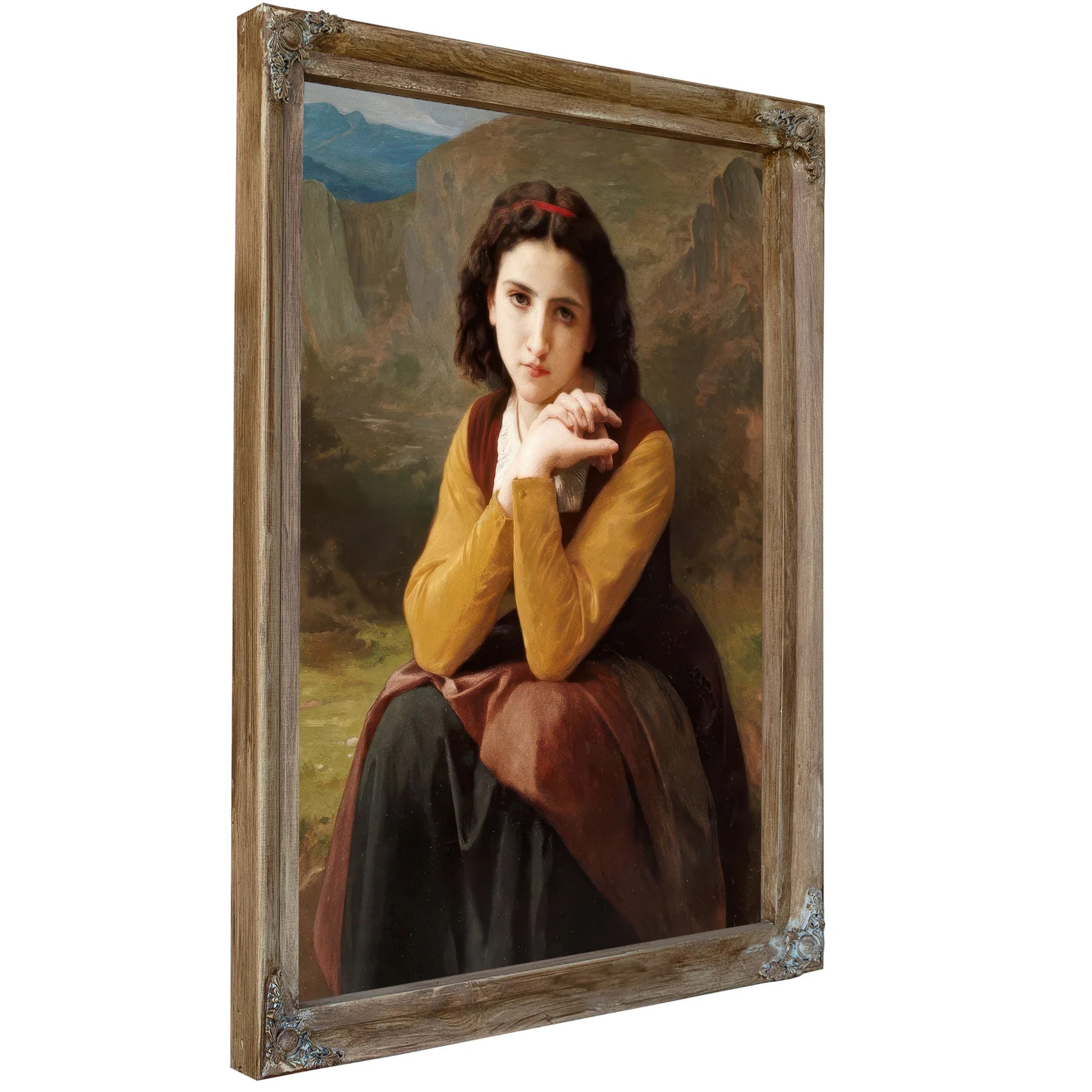 Reflective Beauty. Mignon Pensive By William Adolphe Bouguereau Fine Art Print