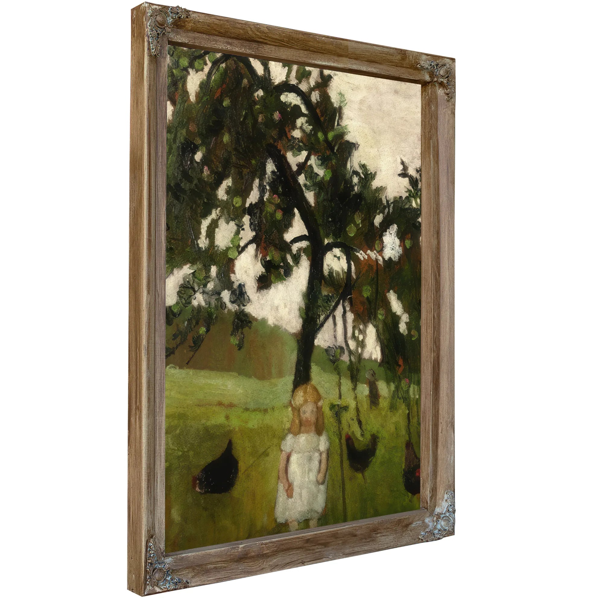 Elizabeth With Hens Under An Apple Tree By Paula Modersohn Becker Fine Art Print