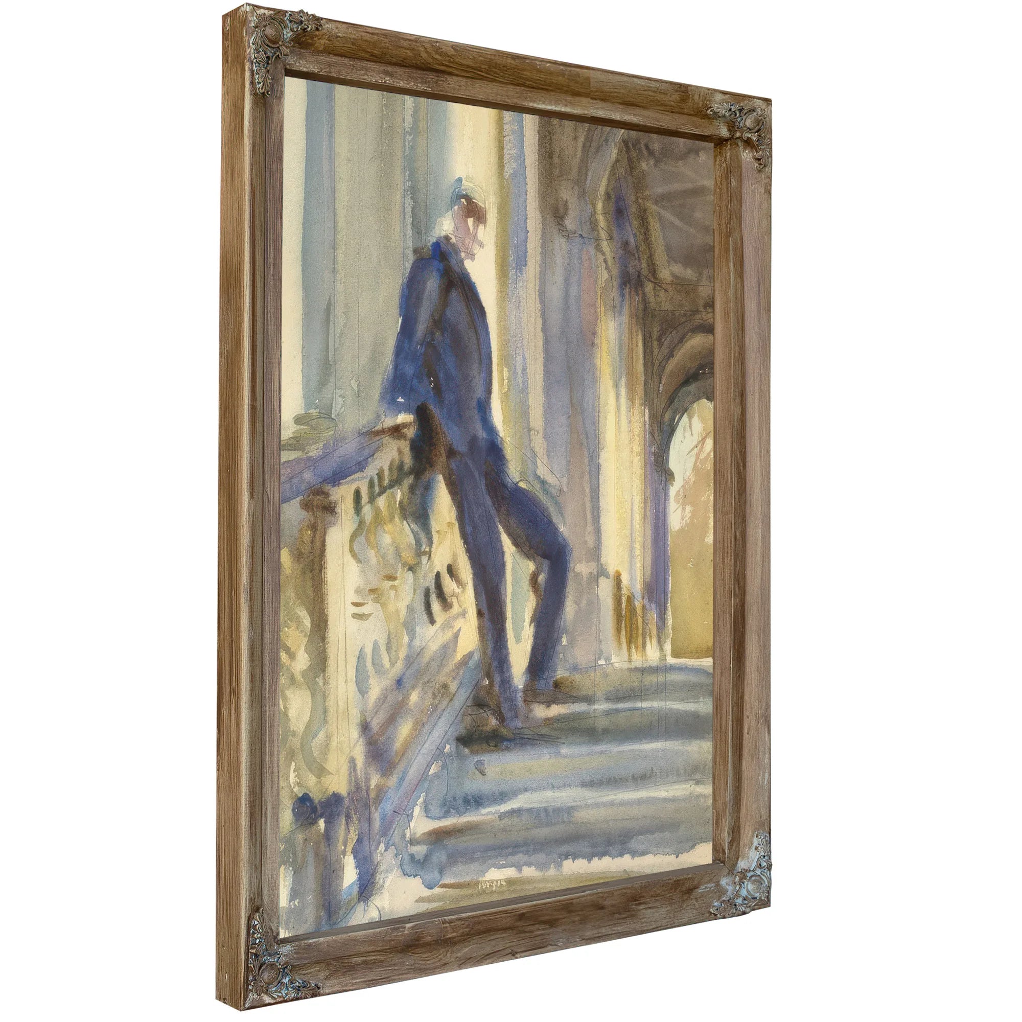 Sir Neville Wilkenson On The Steps Of A Venetian Palazzo By John Singer Sargent Fine Art Print