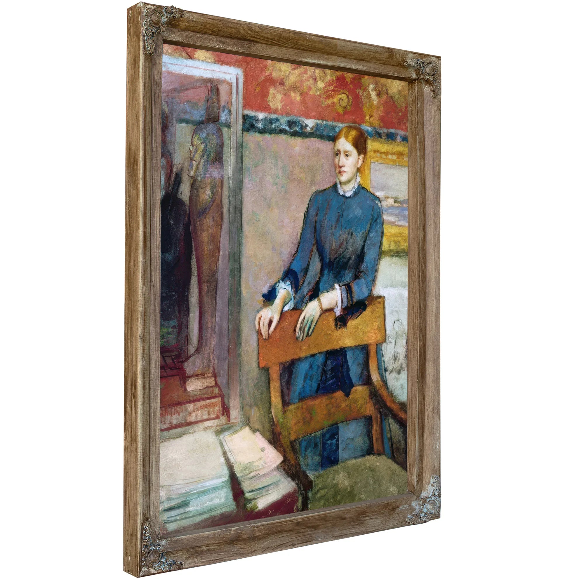 Helene Rouart In Her Father's Study By Edgar Degas Fine Art Print