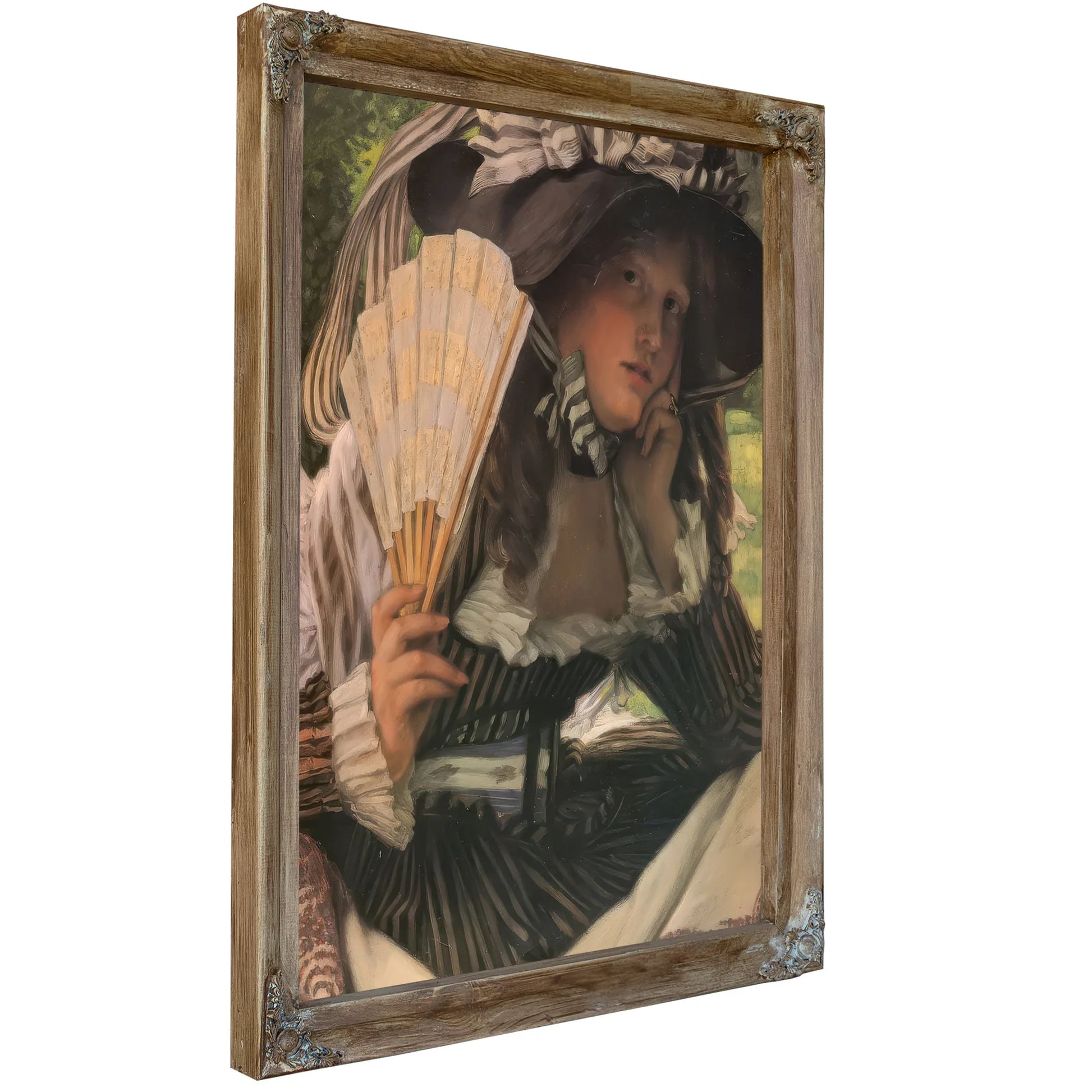Jeune Femme A L'eventail By James Tissot Fine Art Print