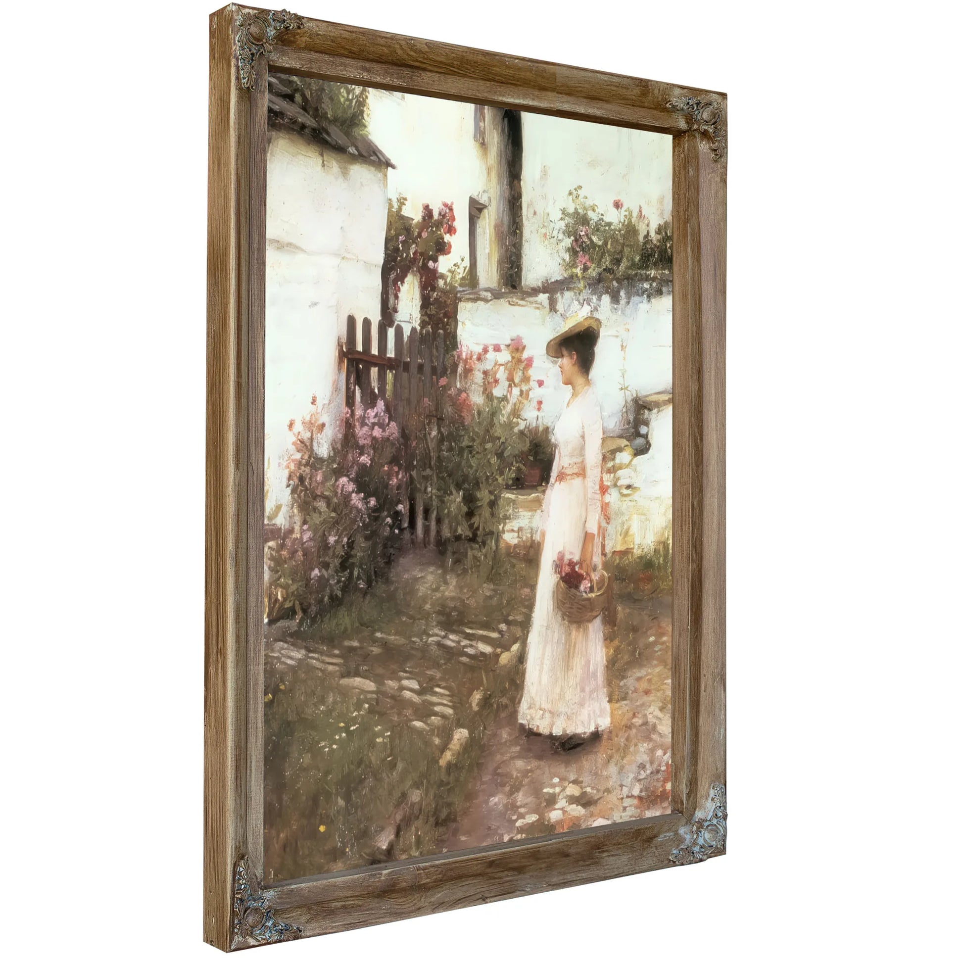 Gathering Flowers In A Devonshire Garden 6 By John Waterhouse Fine Art Print