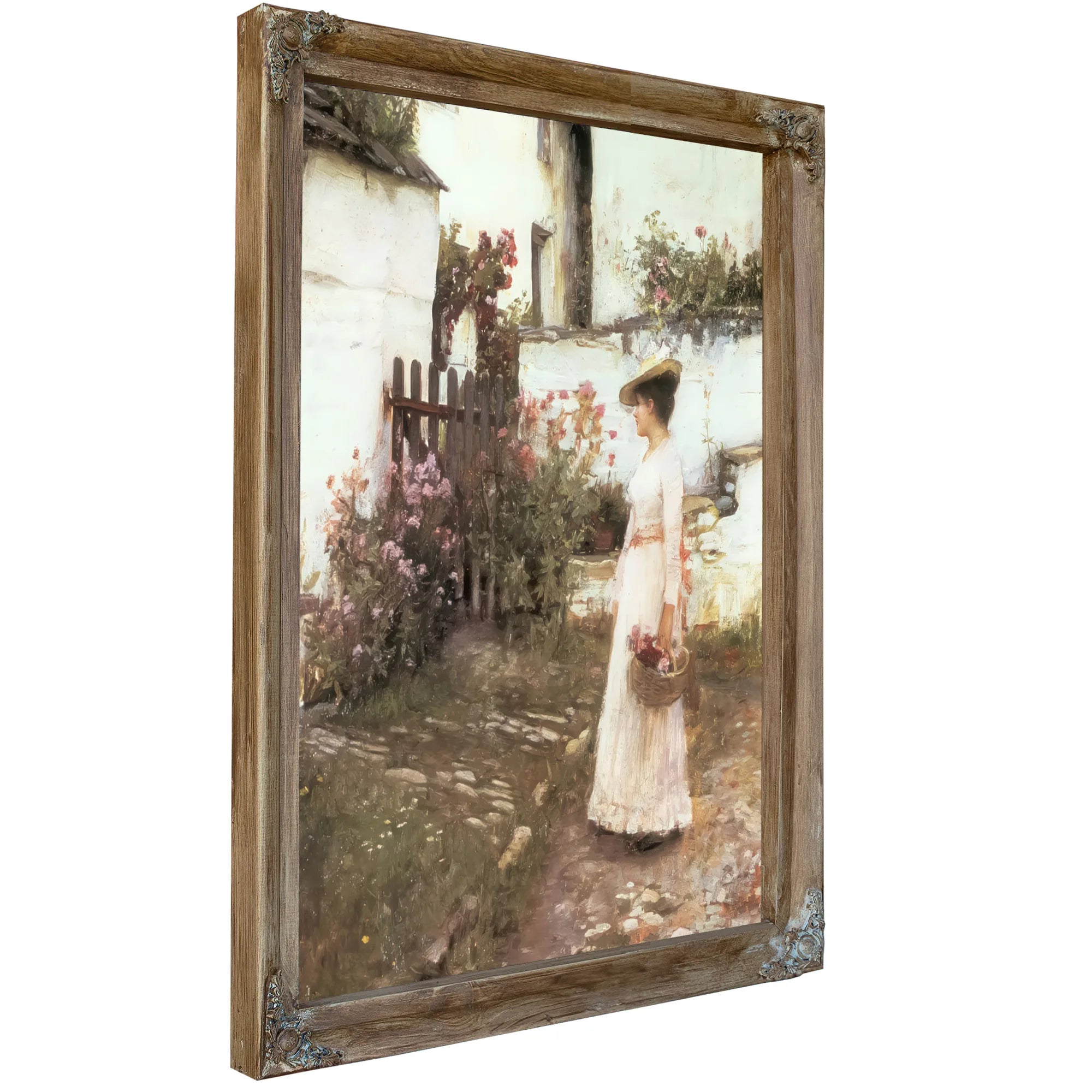 Gathering Flowers In A Devonshire Garden 6 By John Waterhouse Fine Art Print