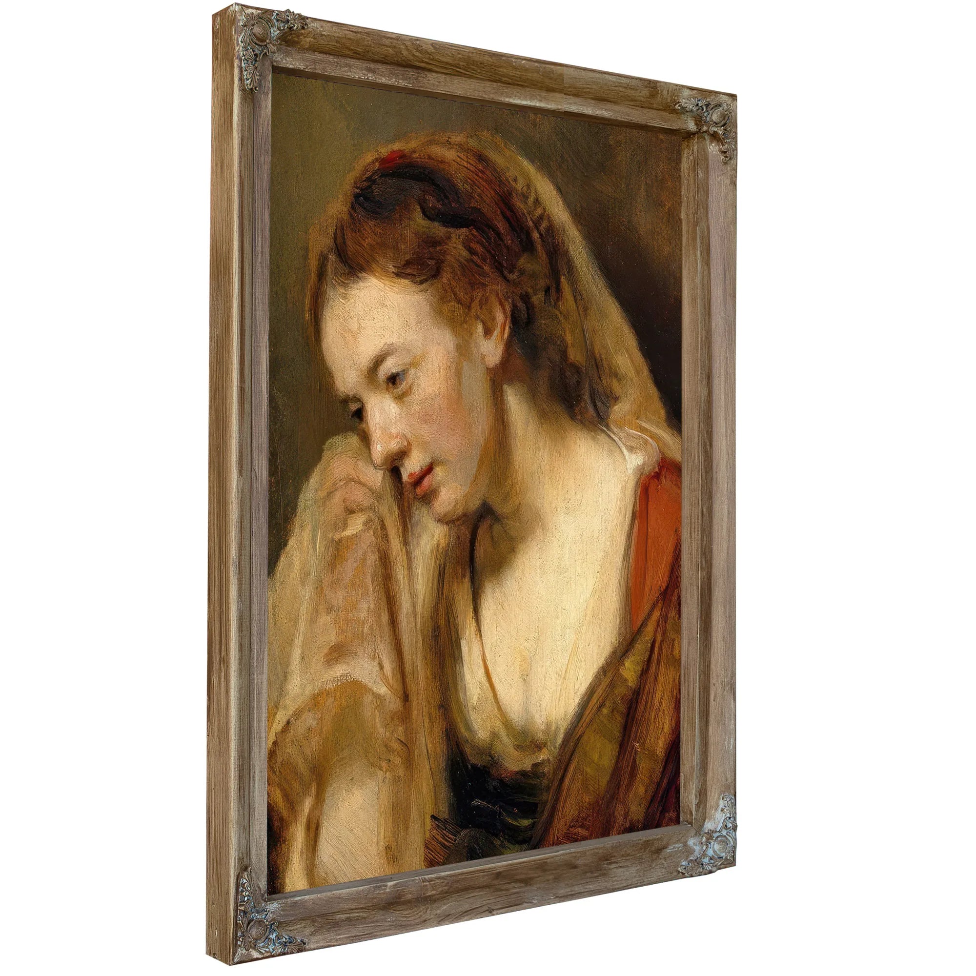 A Weeping Woman By Rembrandt Fine Art Print
