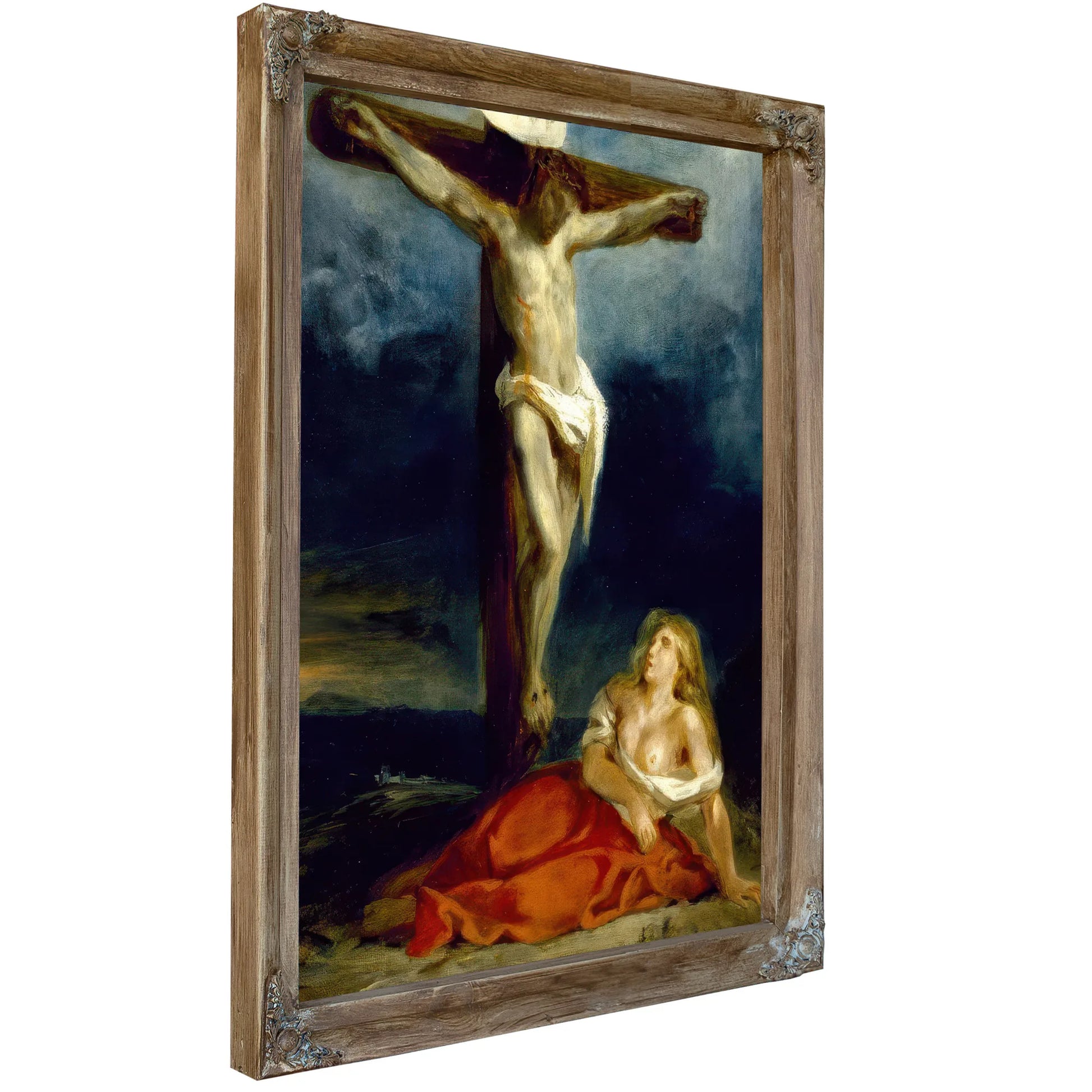 Saint Mary Magdalene At The Foot Of The Cross By Ferdinand Victor Eugene Delacroix Fine Art Print