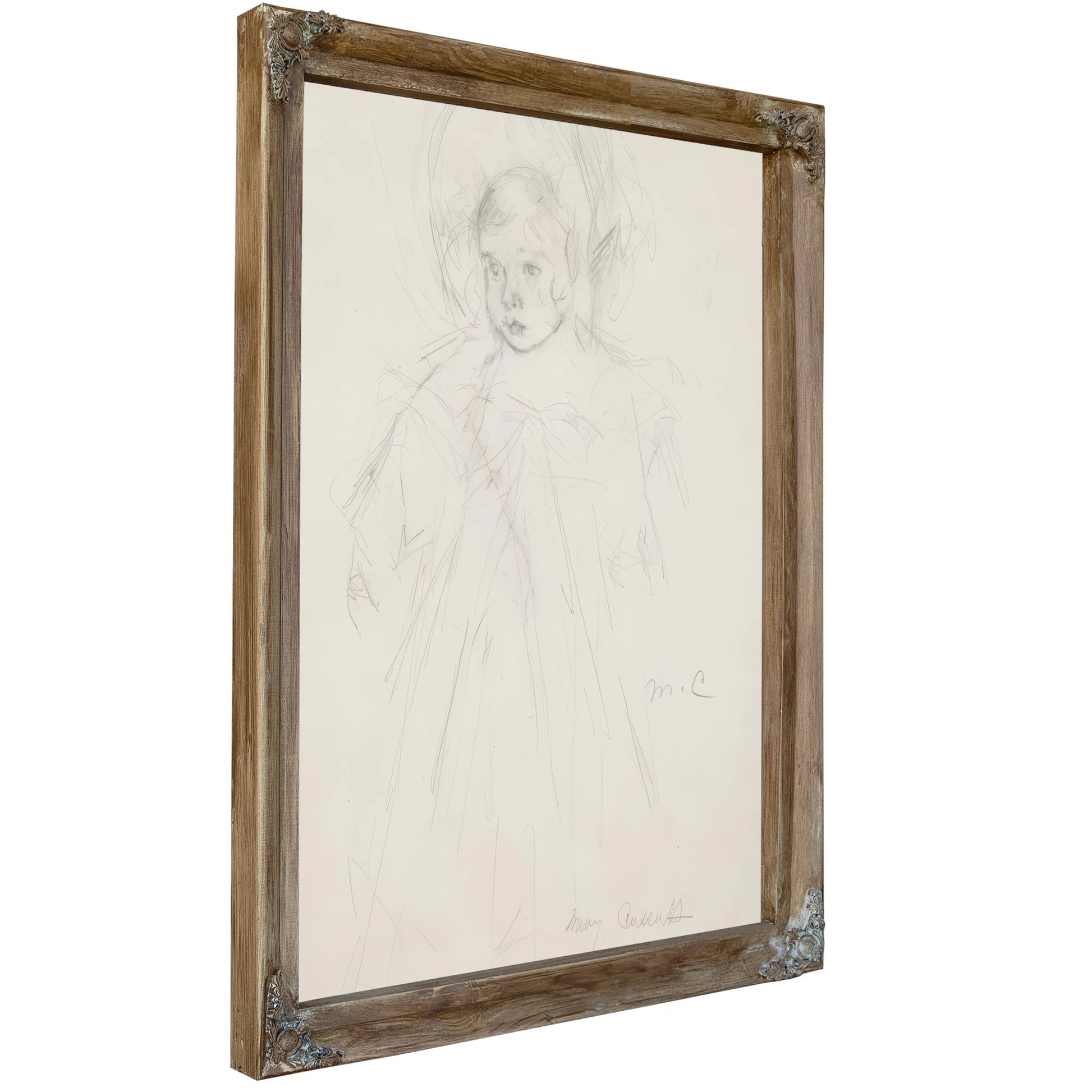 Study Of A Young Girl (Etude De Jeune Fille) By Mary Cassatt Fine Art Print