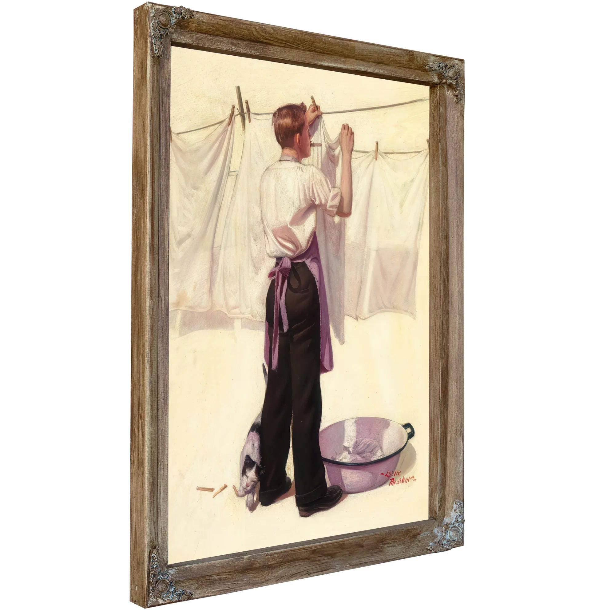 Hanging The Laundry Liberty Cover C. 1925 By Leslie Thrasher Fine Art Print