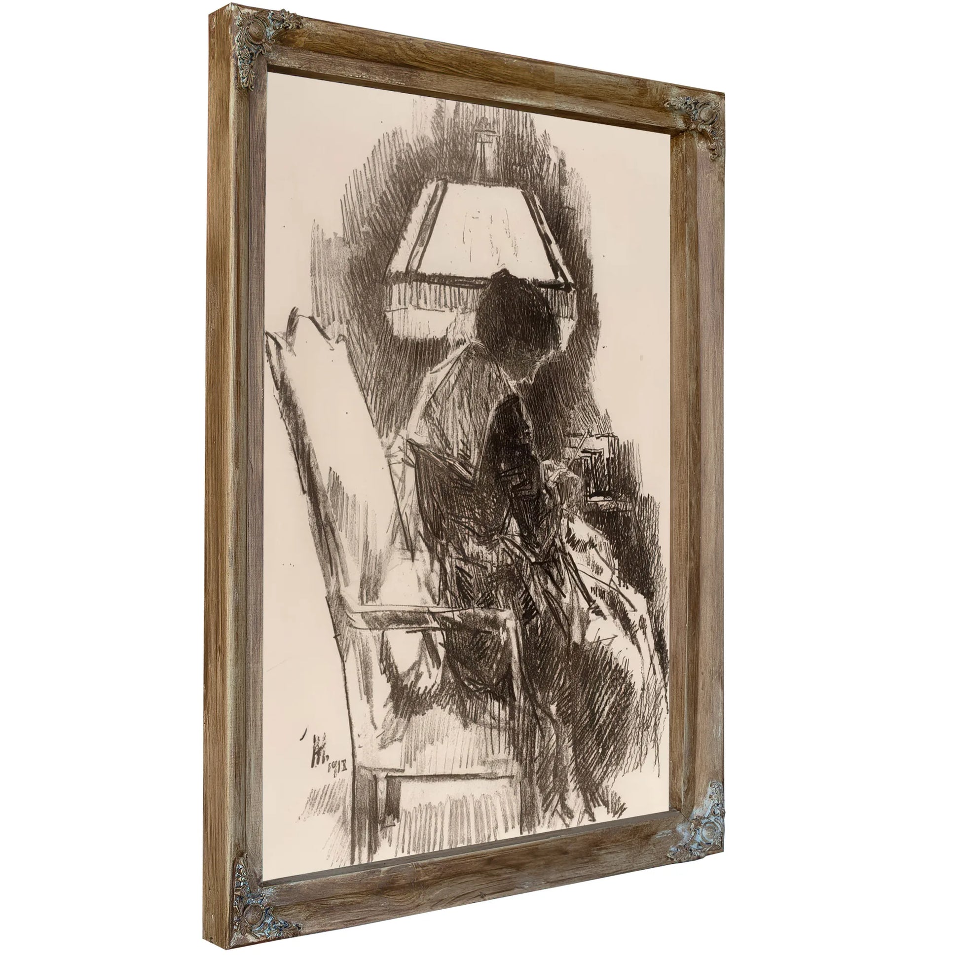 Mrs. Hassam, Knitting By Childe Hassam Fine Art Print