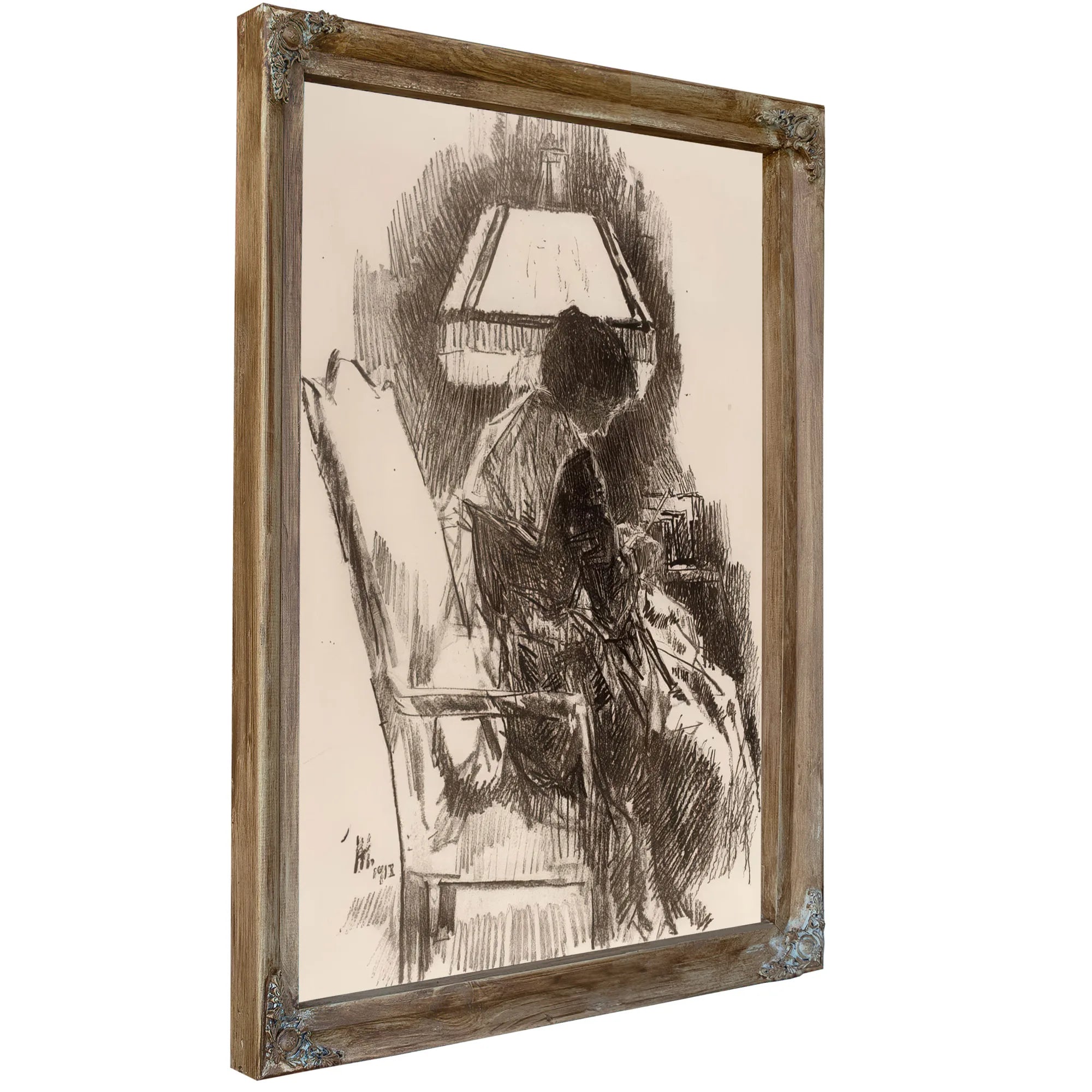 Mrs. Hassam, Knitting By Childe Hassam Fine Art Print