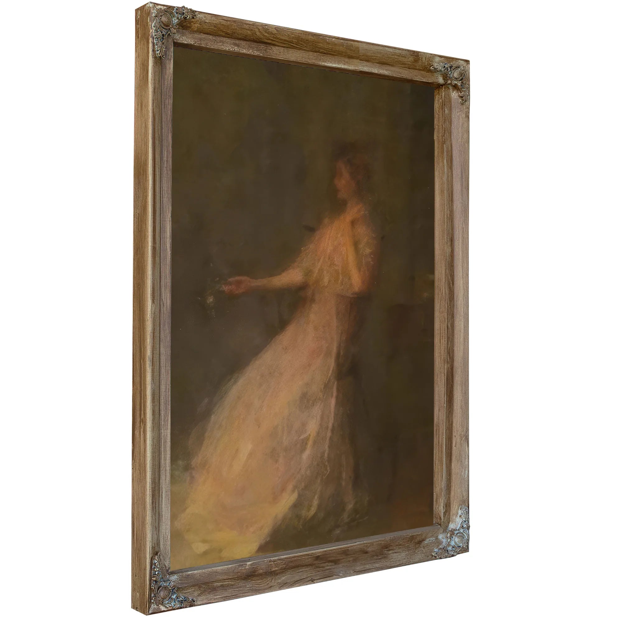 Lady With A Rose By Thomas Wilmer Dewing Fine Art Print