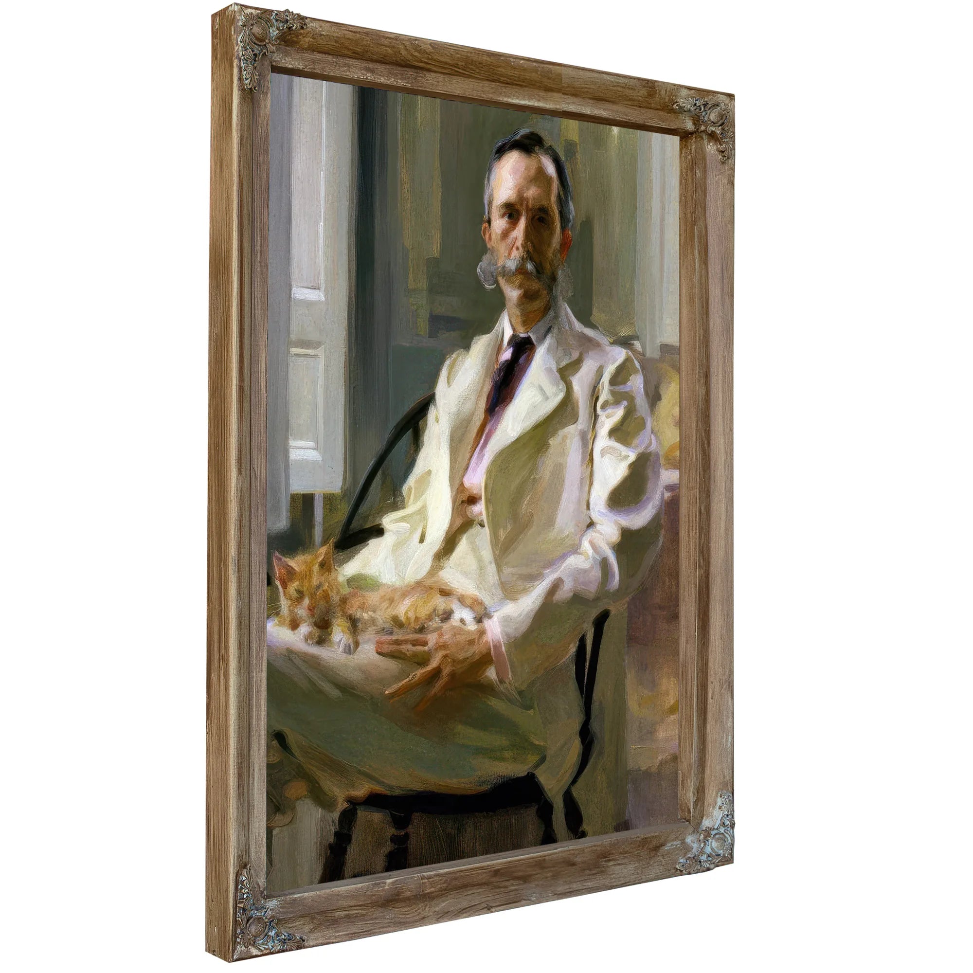 Man With The Cat Portrait Of Henry Sturgis Drinker 1898 By Cecilia Beaux Fine Art Print