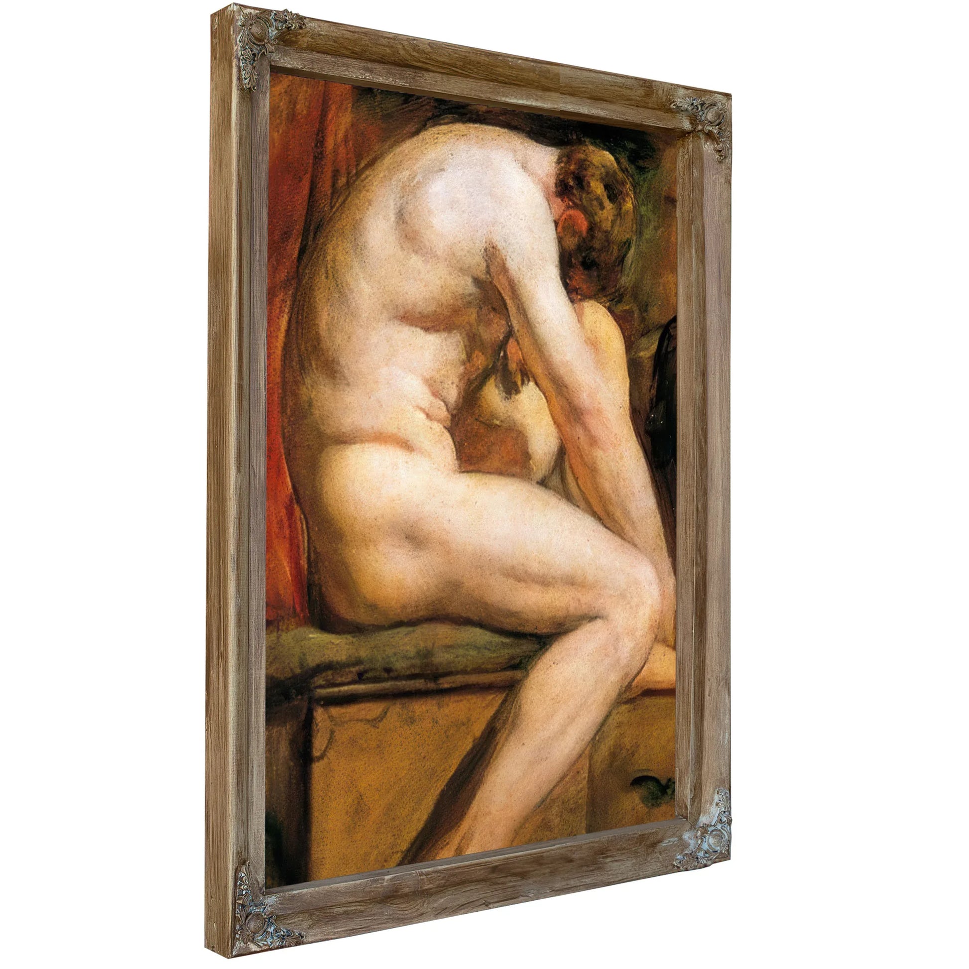 Male Nude Crouching 3 By William Etty Fine Art Print