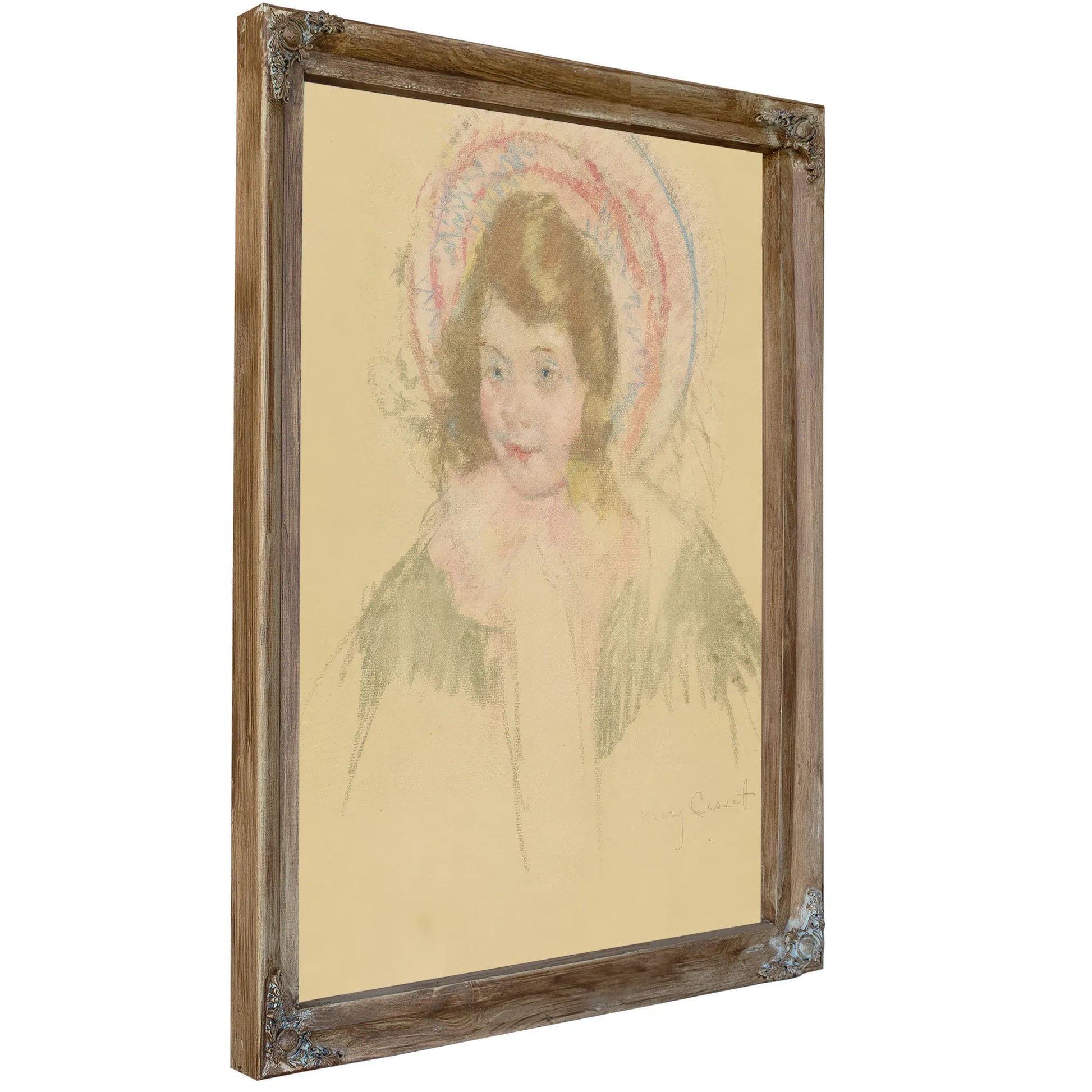 Sara Wearing A Bonnet And Coat By Mary Cassatt Fine Art Print