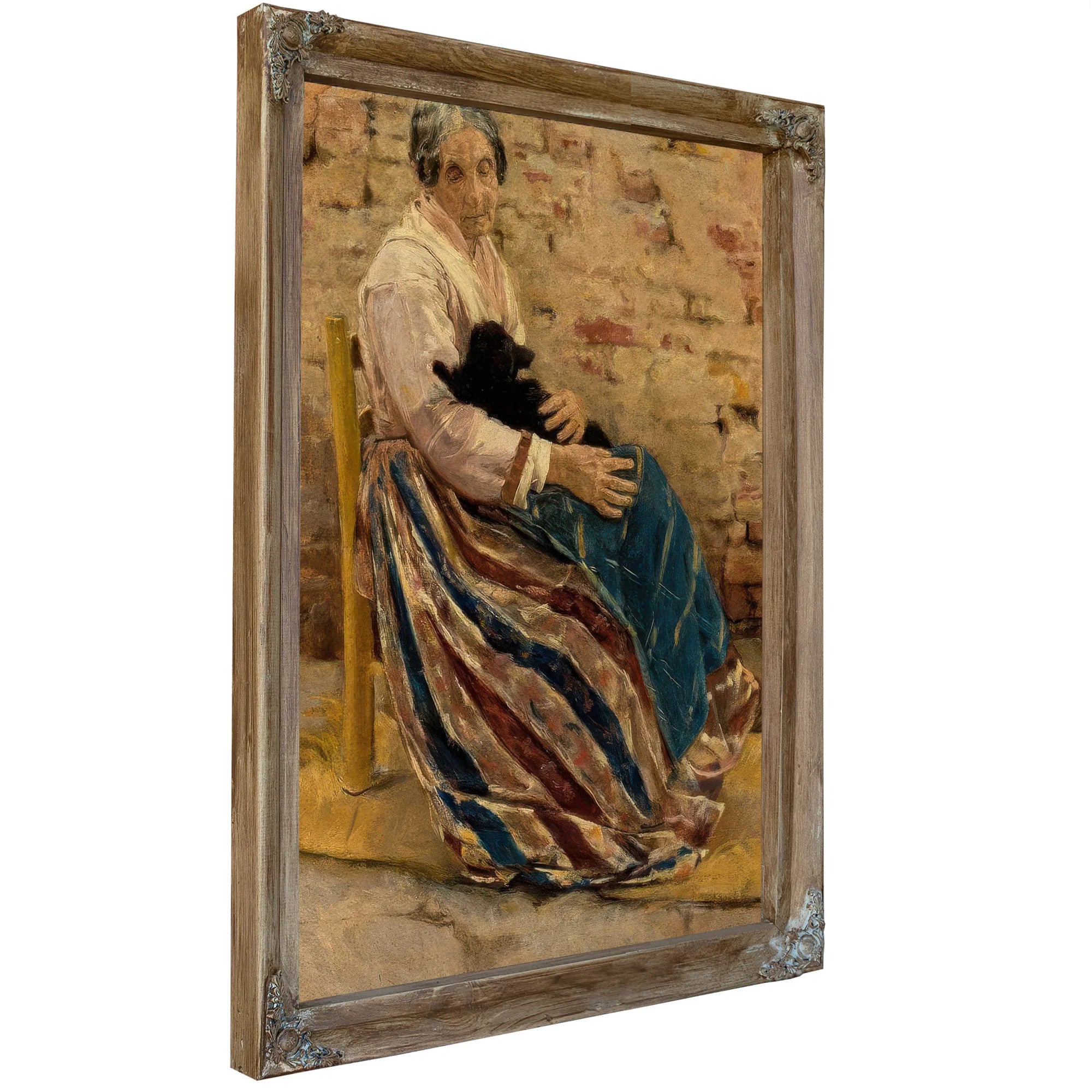 An Old Woman With Cat by Max Liebermann Fine Art Print