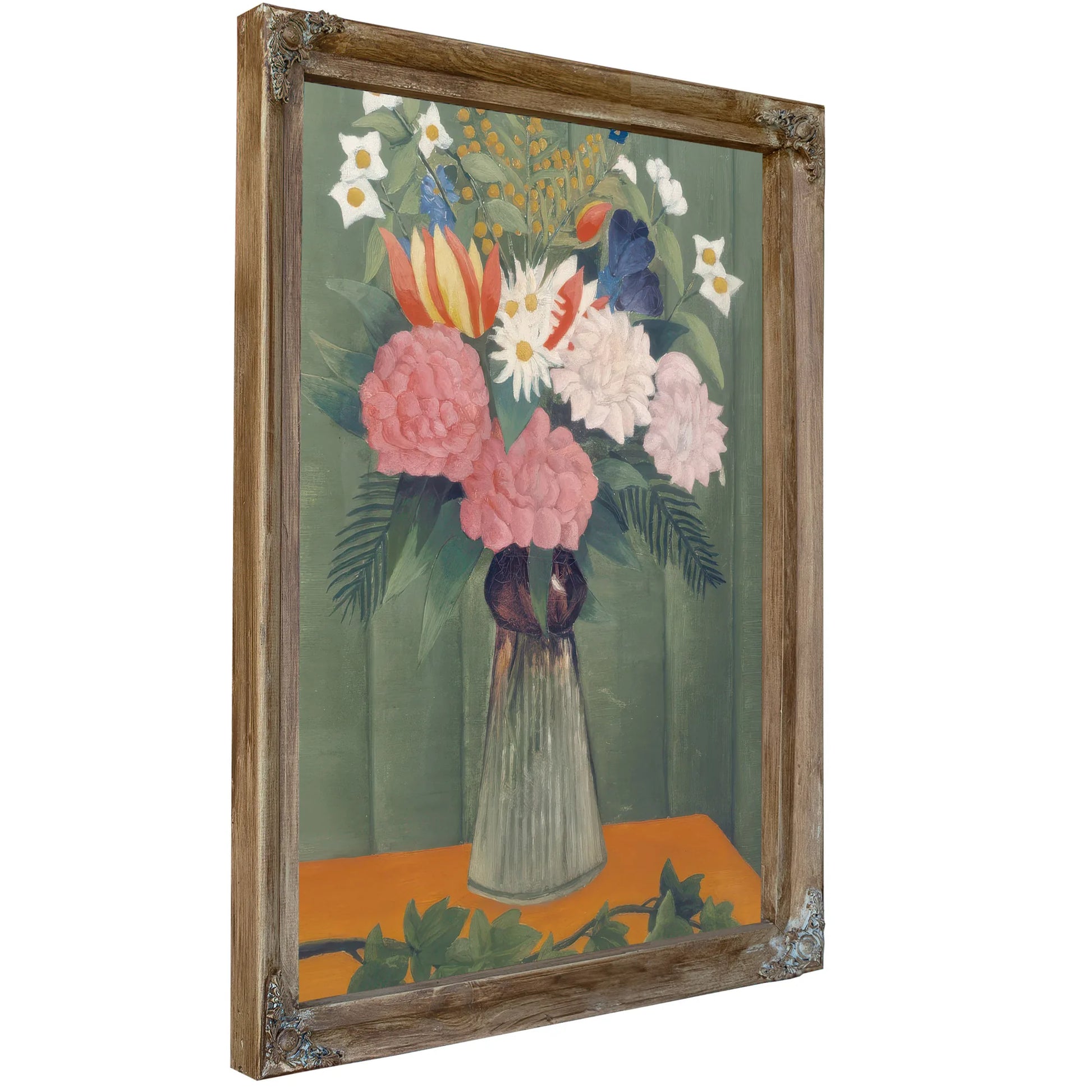 Flowers In A Vase By Henri Julien Felix Rousseau Fine Art Print