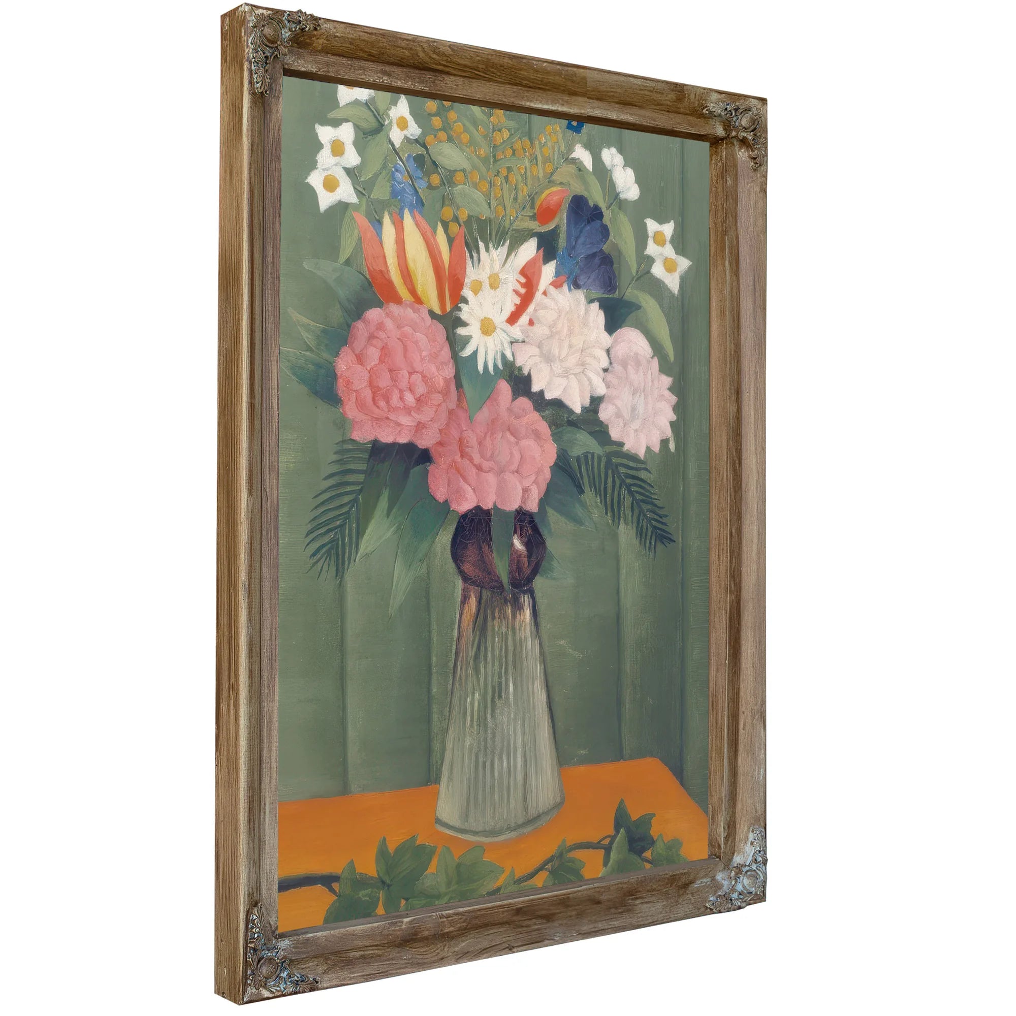 Flowers In A Vase By Henri Julien Felix Rousseau Fine Art Print