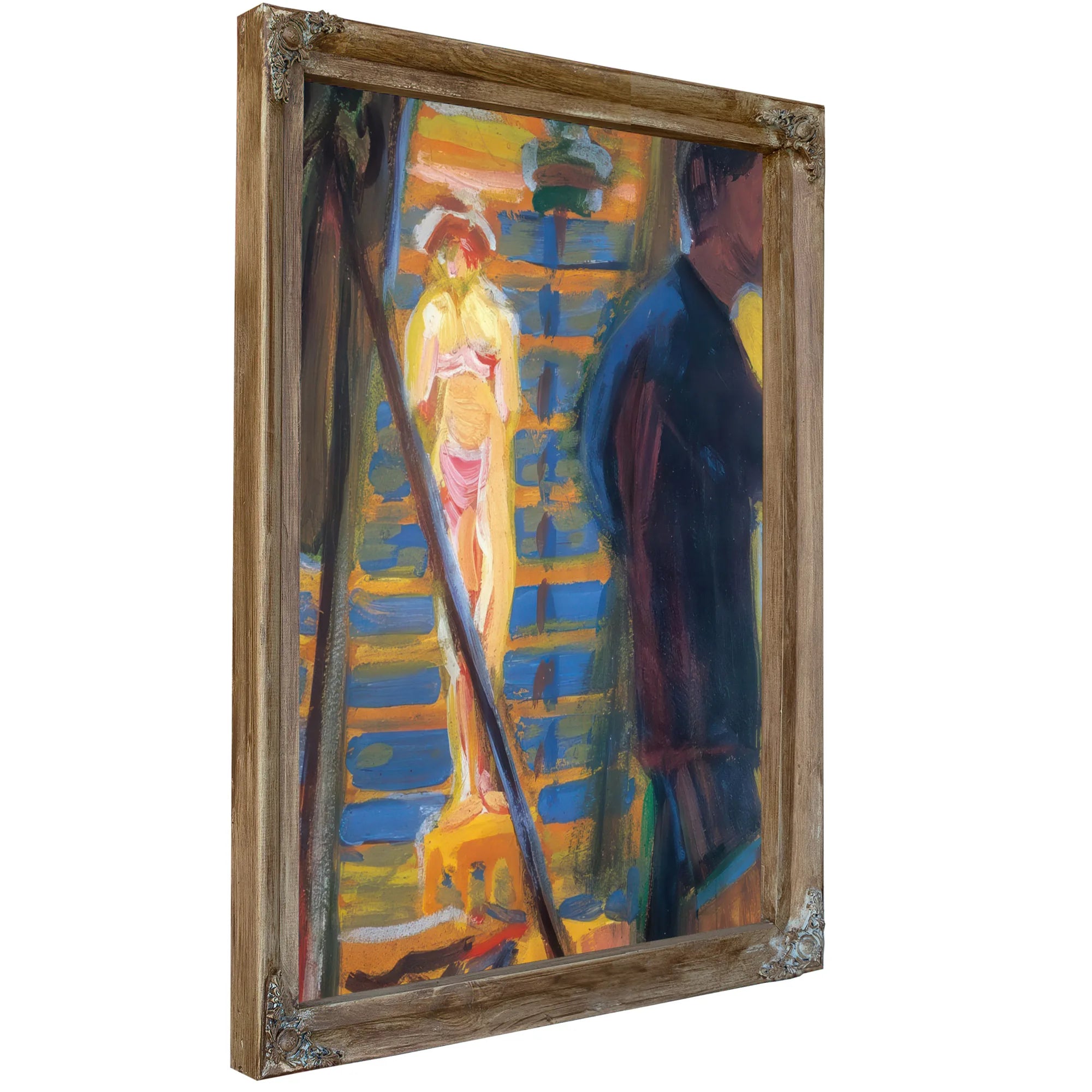 Heckel And Model In Studio By Ernst Ludwig Kirchner Fine Art Print