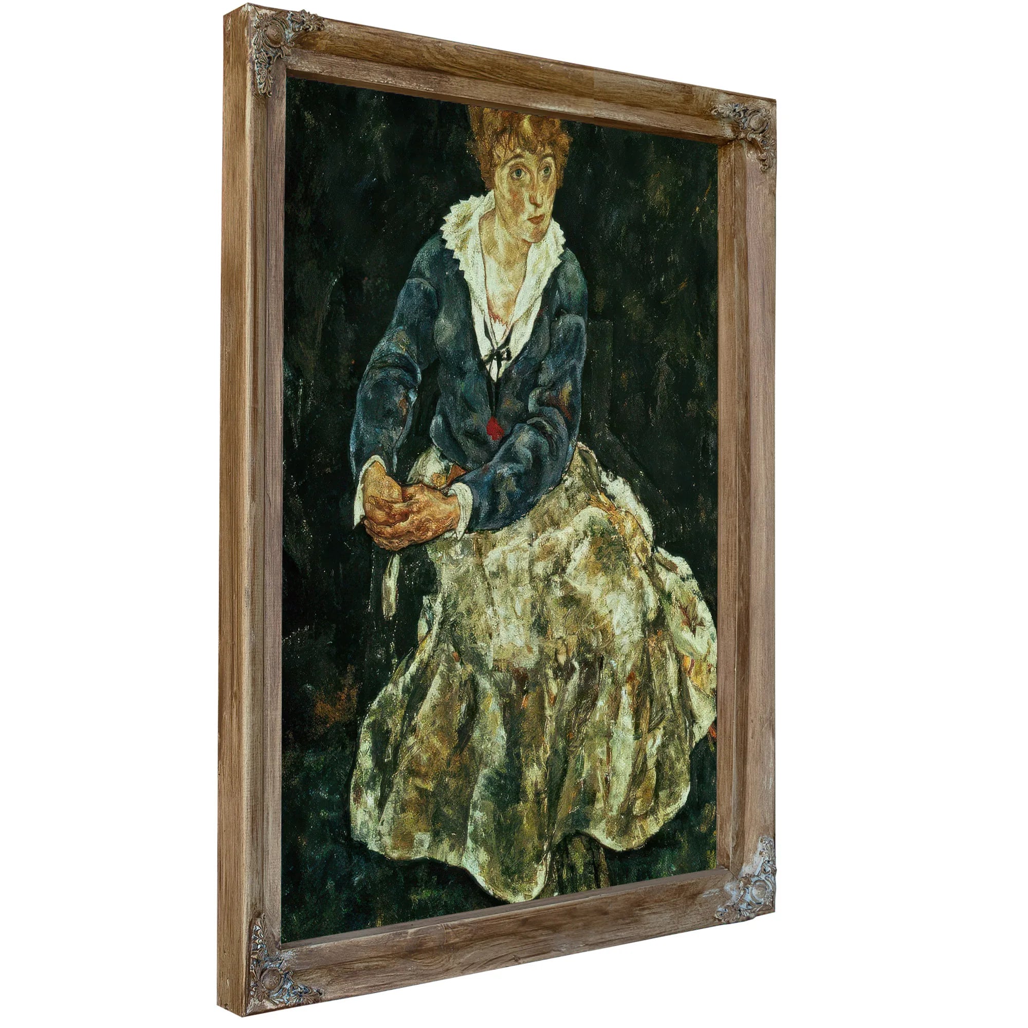 The Artist's Wife Seated By Egon Schiele Fine Art Print