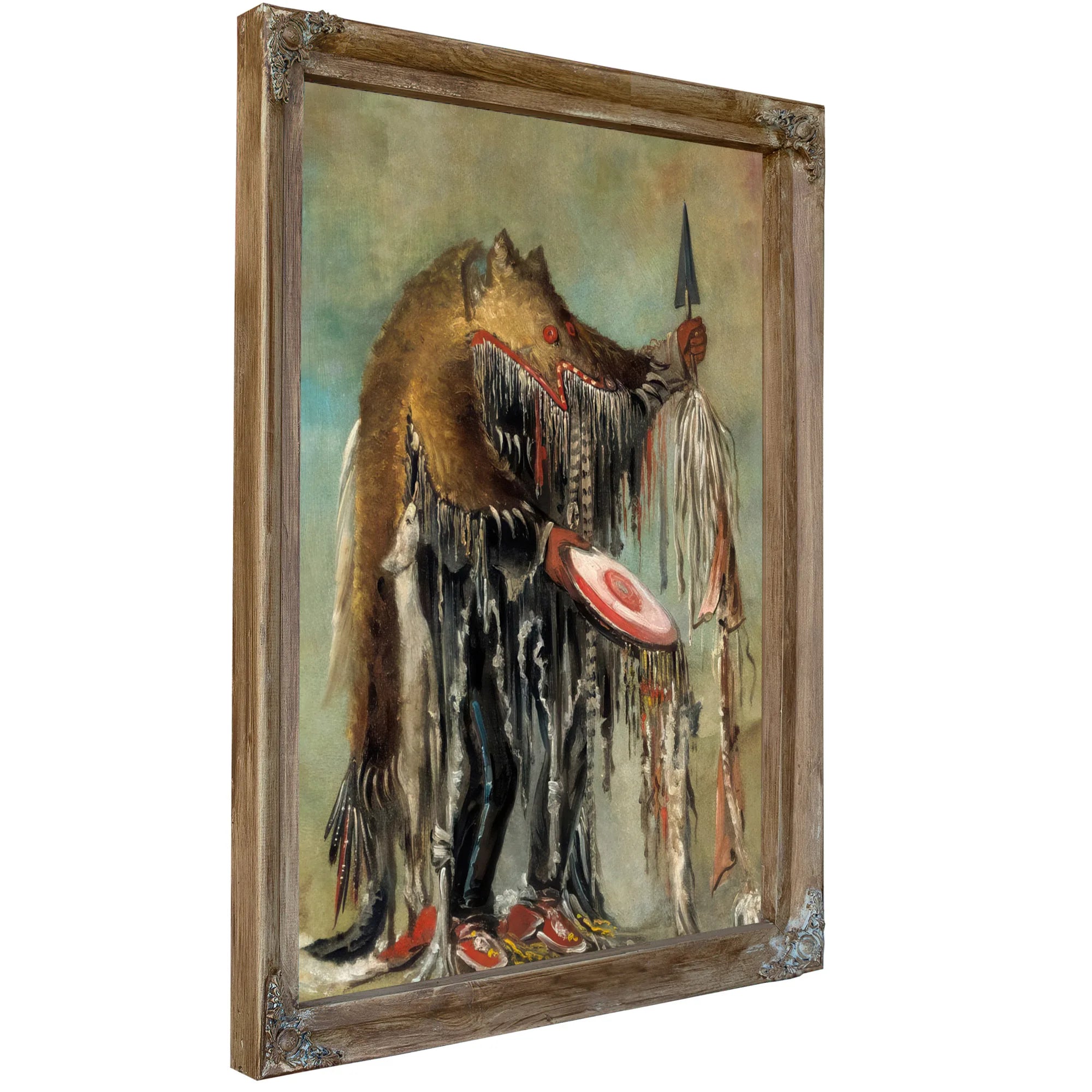 Medicine Man, Performing His Mysteries Over A Dying Man By George Catlin Fine Art Print