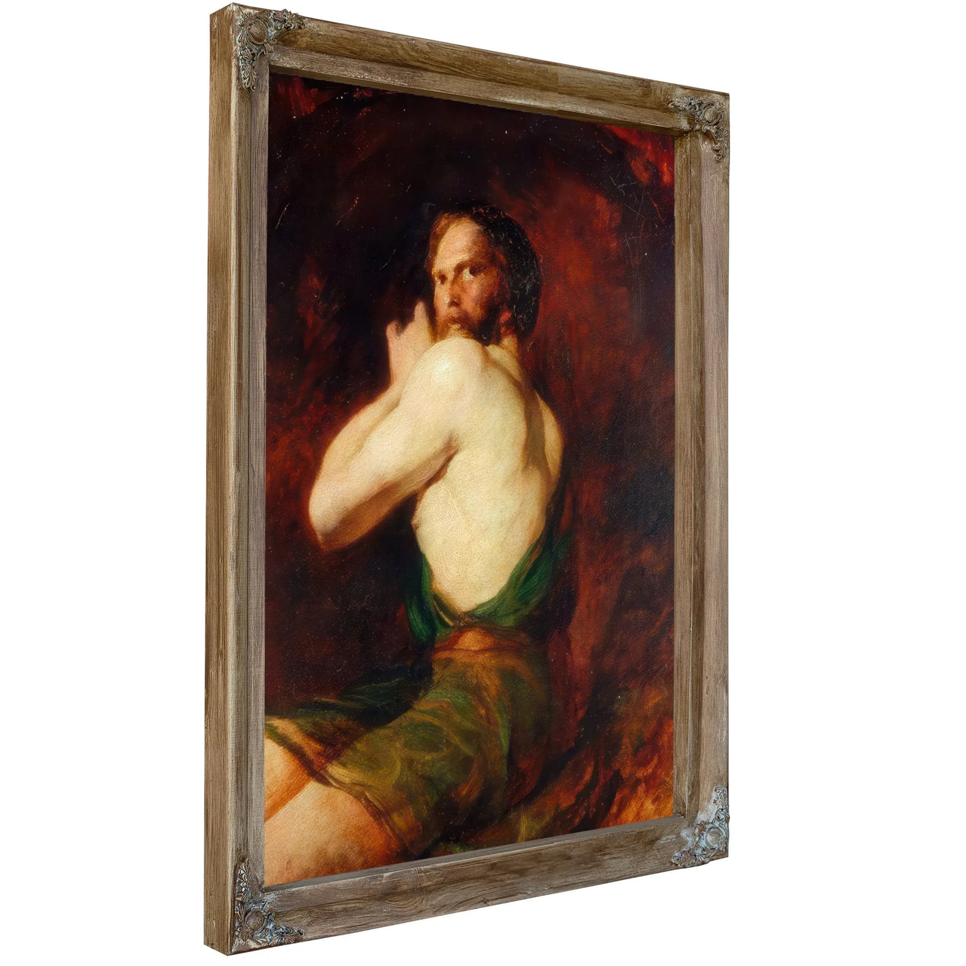 Figure Of A Seated Man By William Etty Fine Art Print