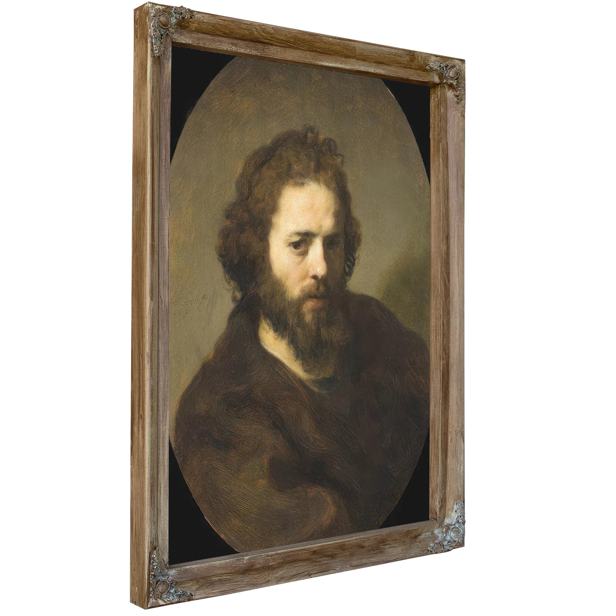 Portrait Of A Bearded Man By Rembrandt Fine Art Print