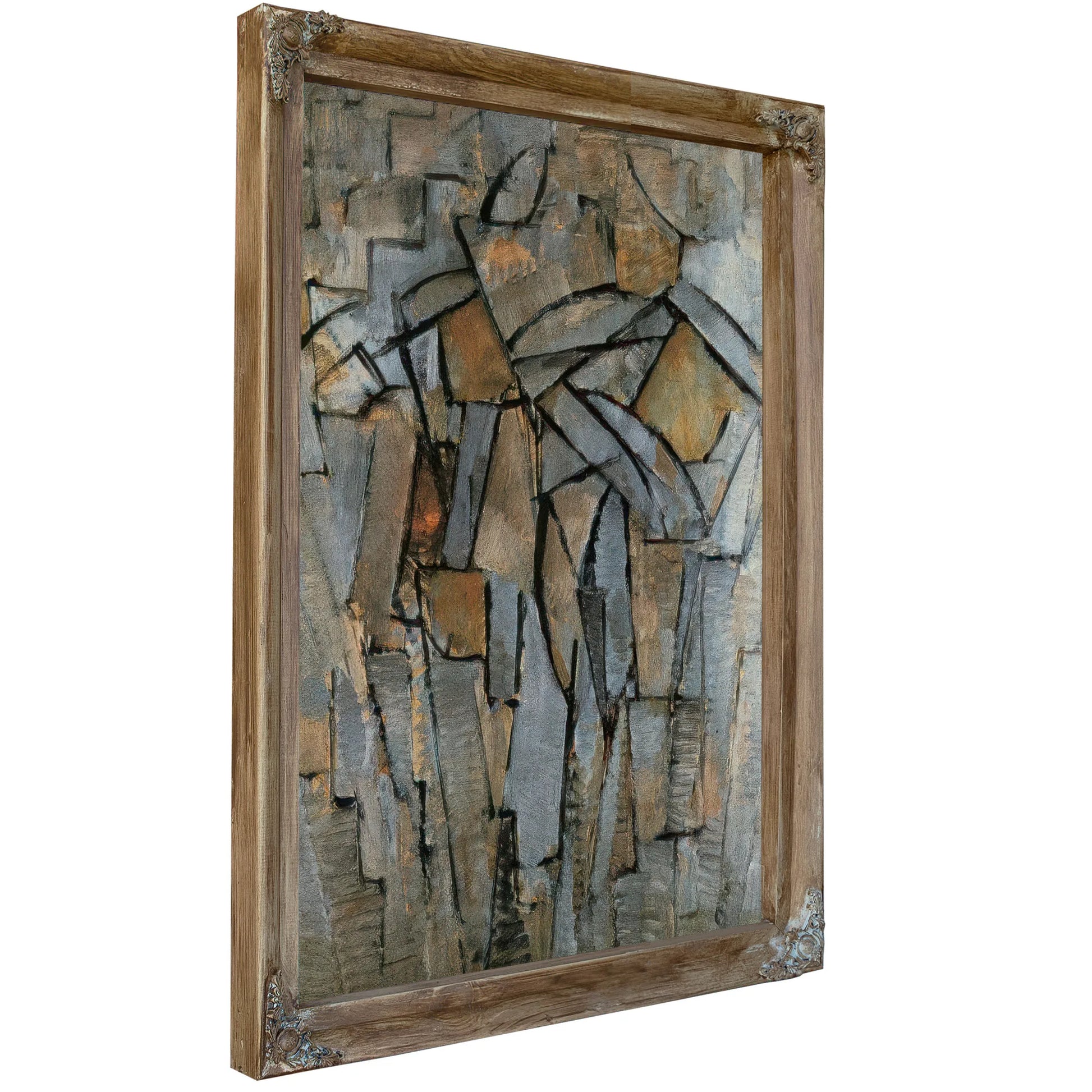 Composition In Grey Blue 1912 1913 Oil On Canvas 795X635Mm Thyssen Bornemisza Collection Lugano By Piet Mondrian Fine Art Print